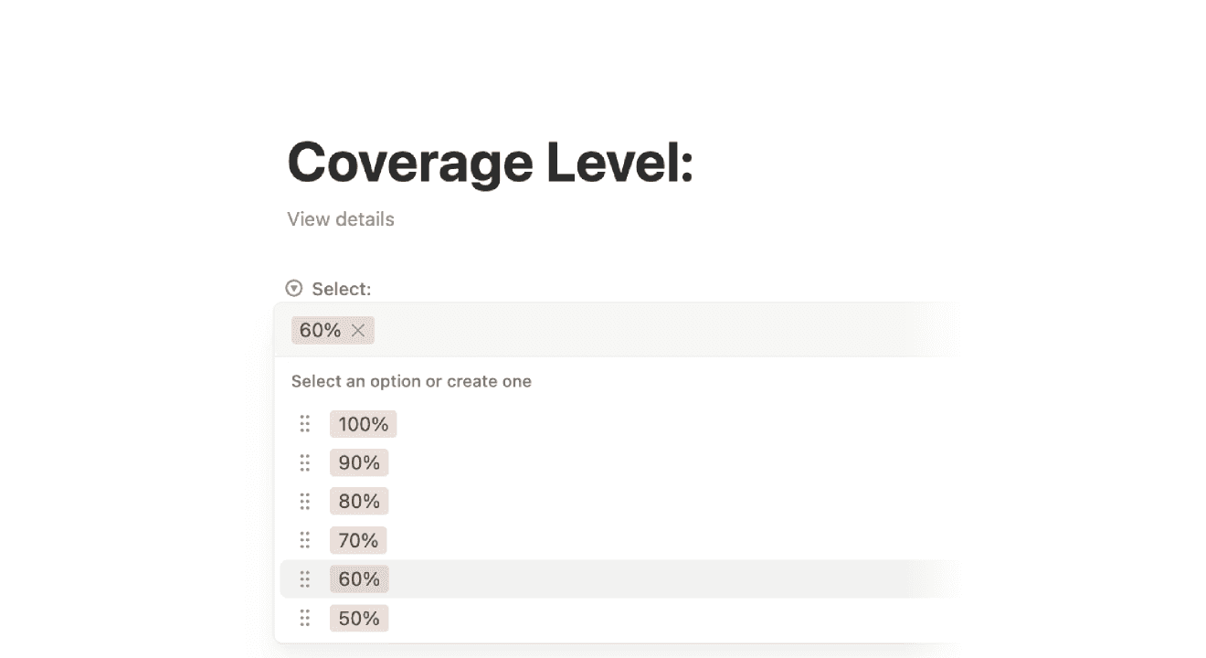 Coverage Level Selection