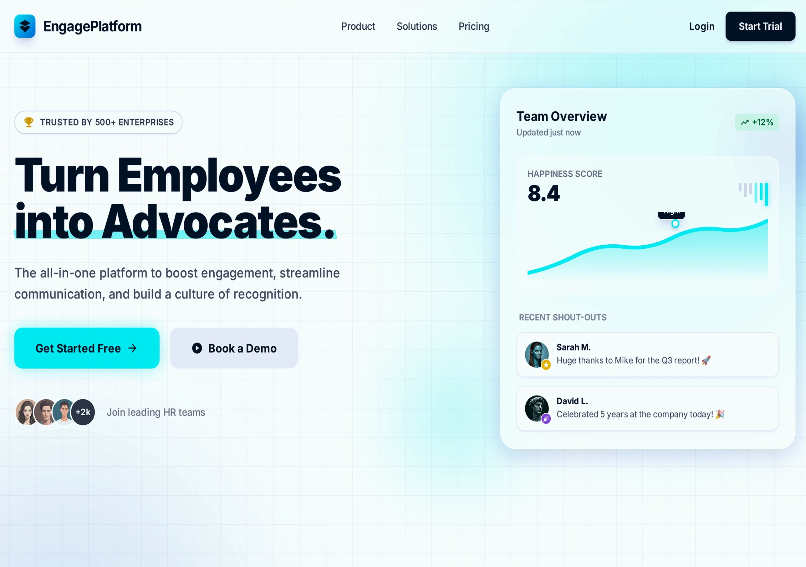 Screenshot of the Corporate Engagement Platform