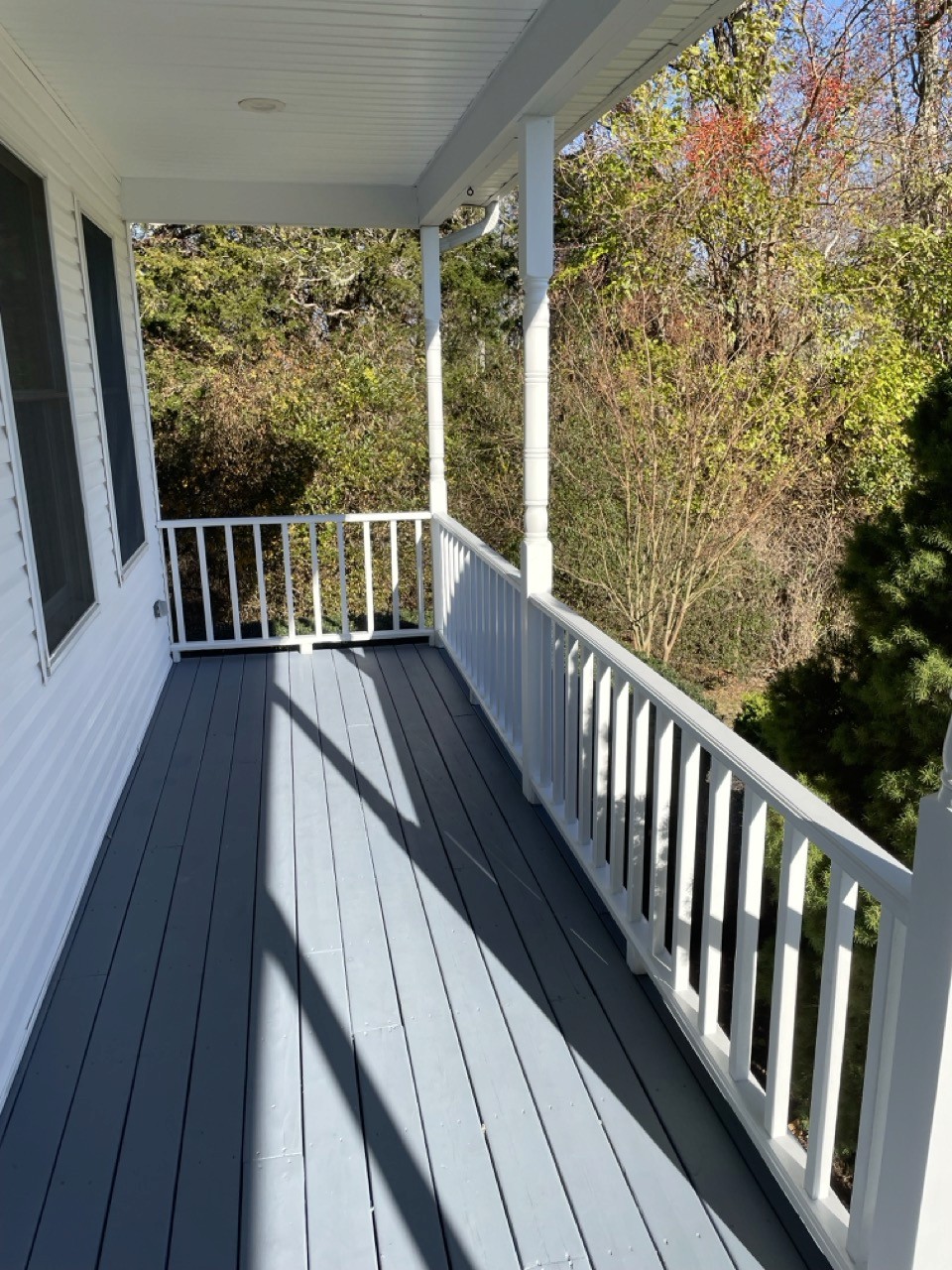 Rebuilt porch columns and handrails
