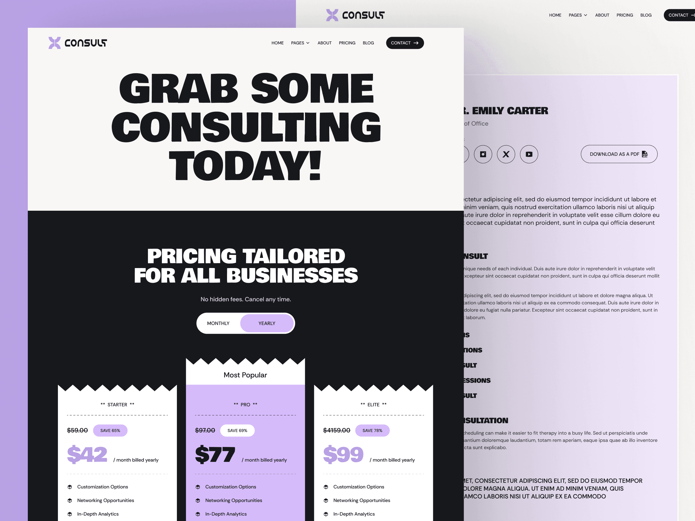 Framer professional trainer template