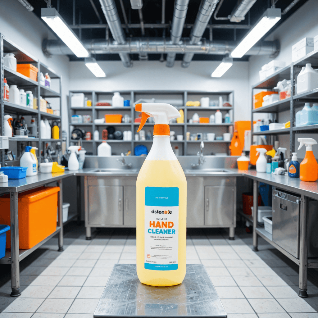 product photography of bottle of hand cleaner