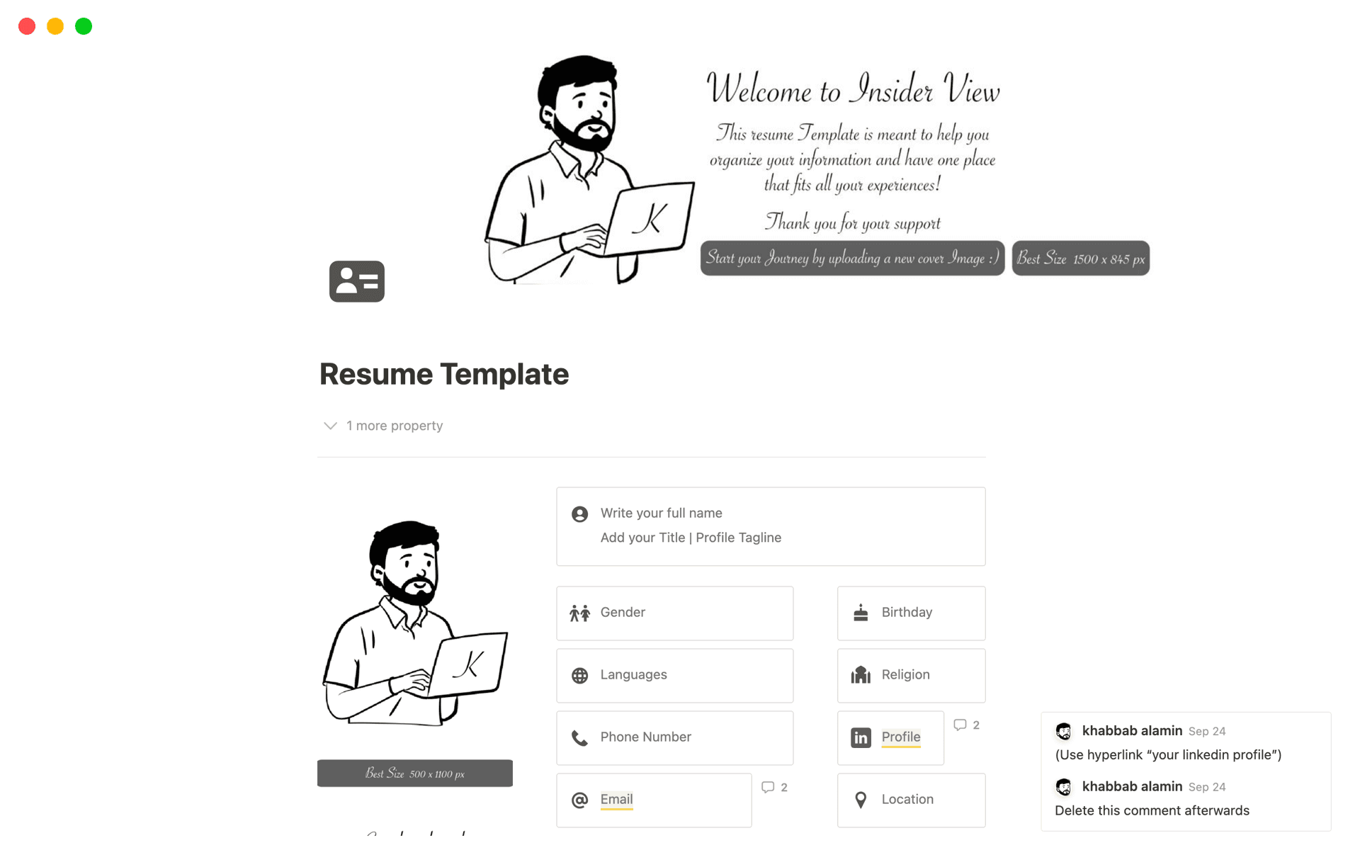 Resume Insider View From khabbabalamin Notion Template