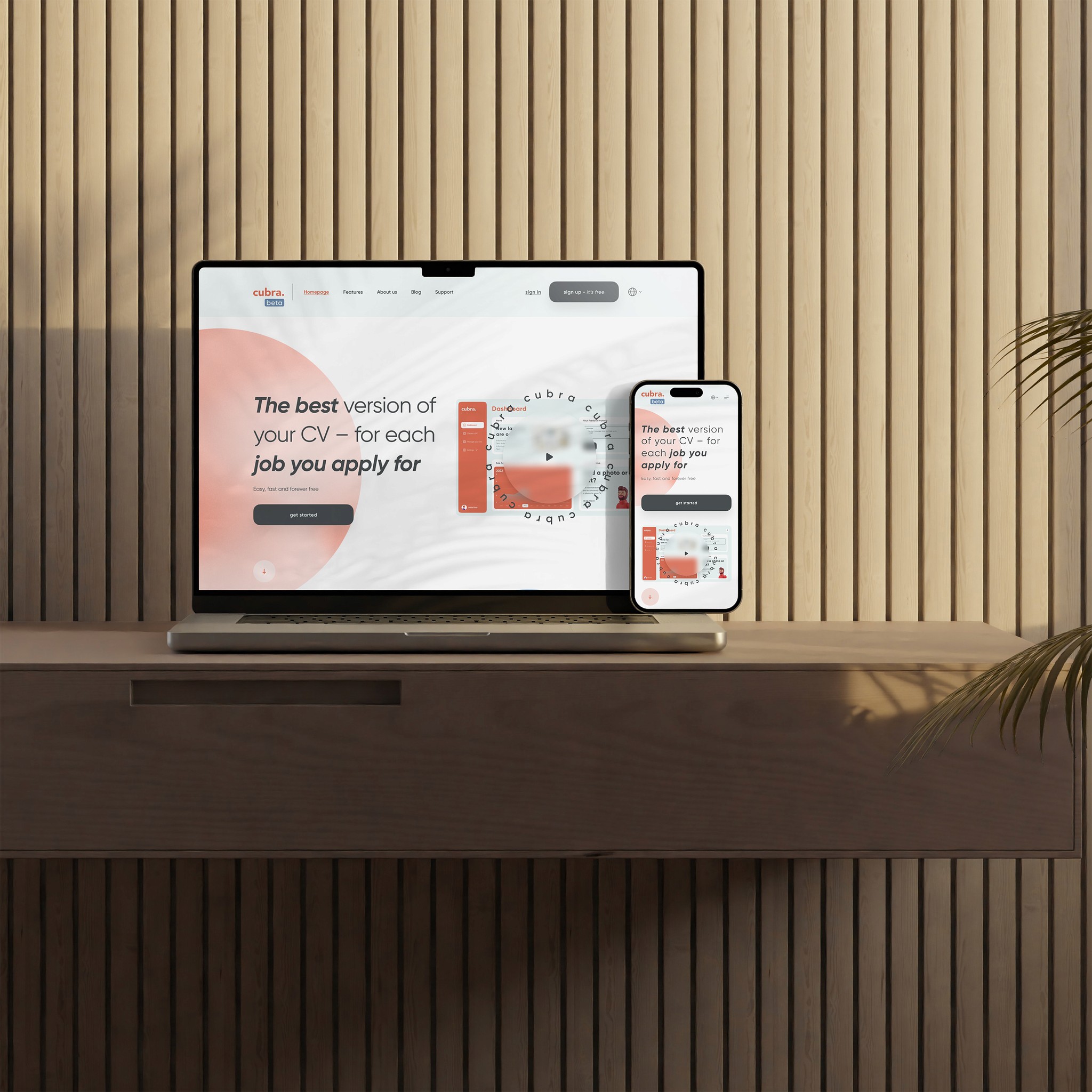 A mockup for an iPhone placed on a table for a personal finance mobile app