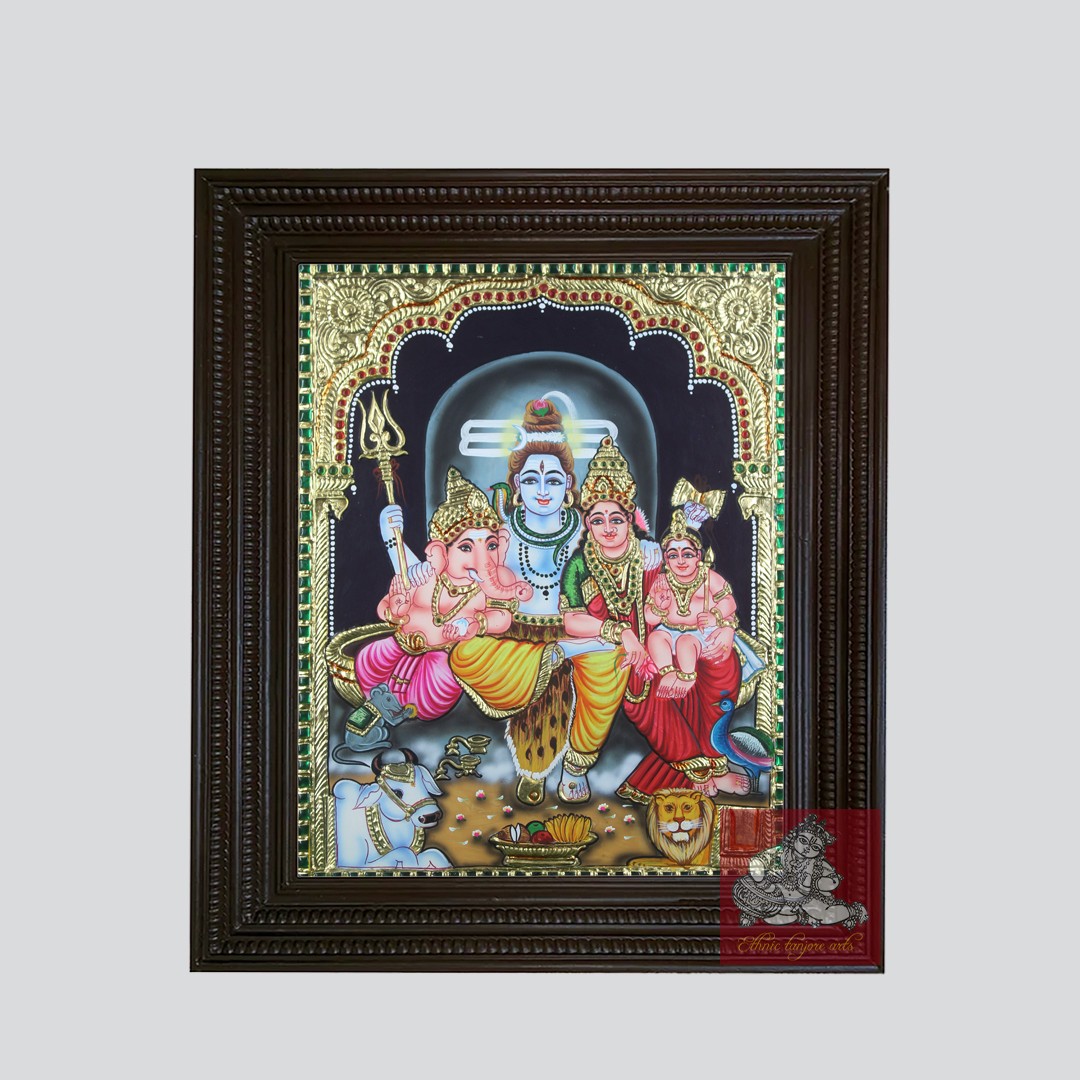 Lord Shiva Family Tanjore Painting