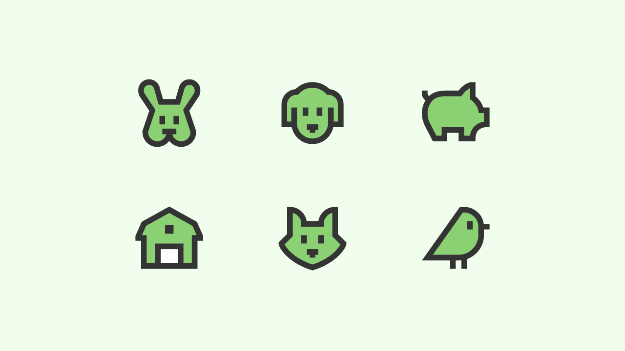 Sharp Duo Animal Icon Set