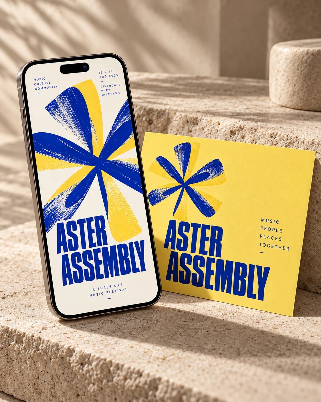 Aster Assembly — digital event artwork brand application