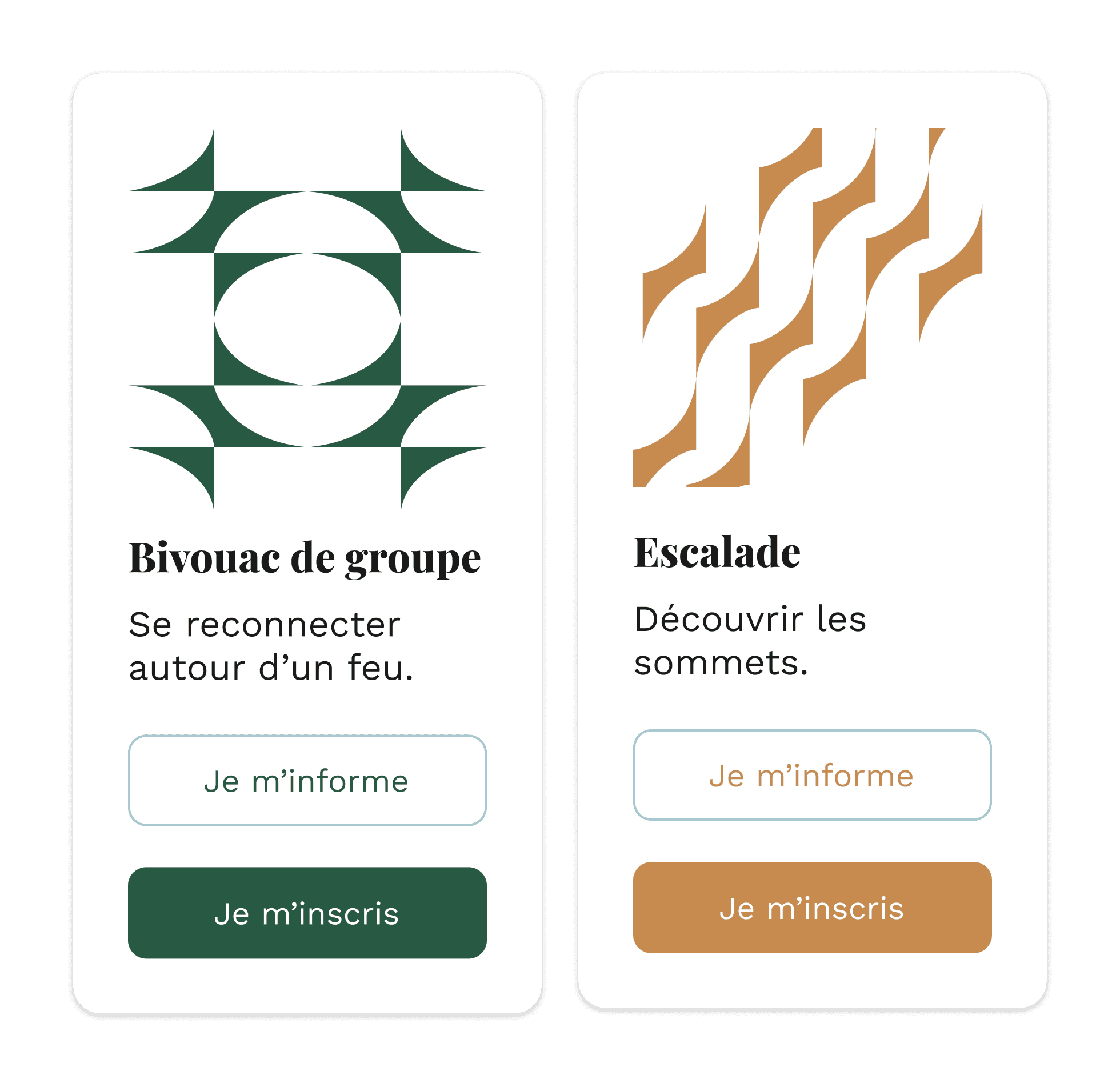 UX UI elements for Club Alpin