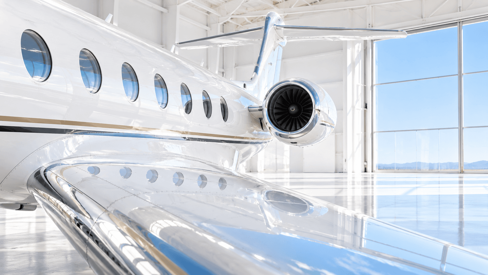 A closer perspective on the aircraft and cabin