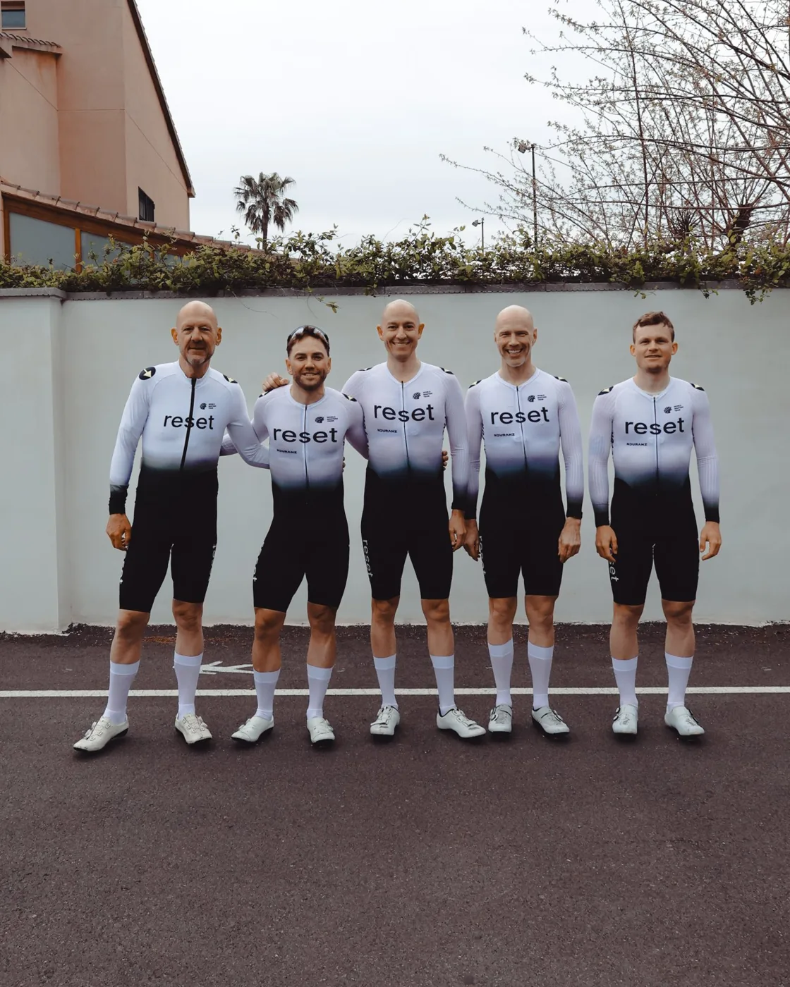 The reset cc team in race suits at The Millars Gran Fondo