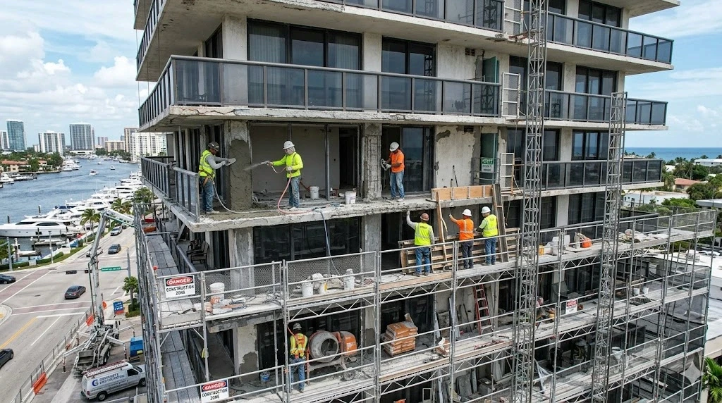 Concrete restoration Fort Lauderdale structural repair contractor Planet Construction