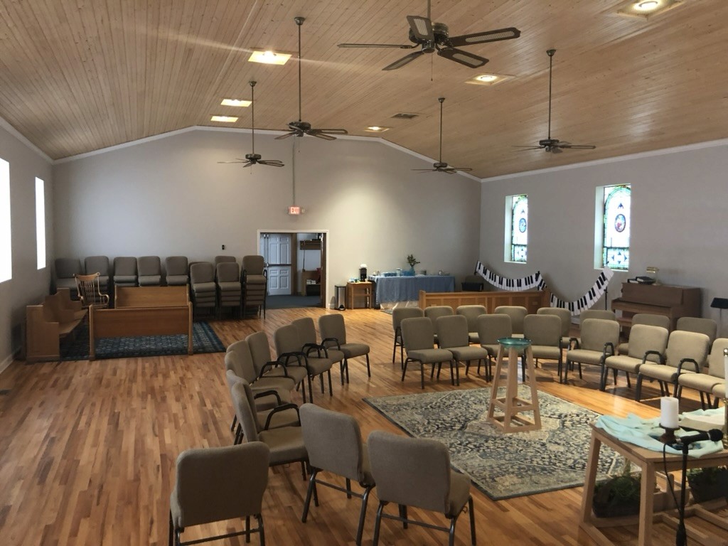 photo of coworking space in a church