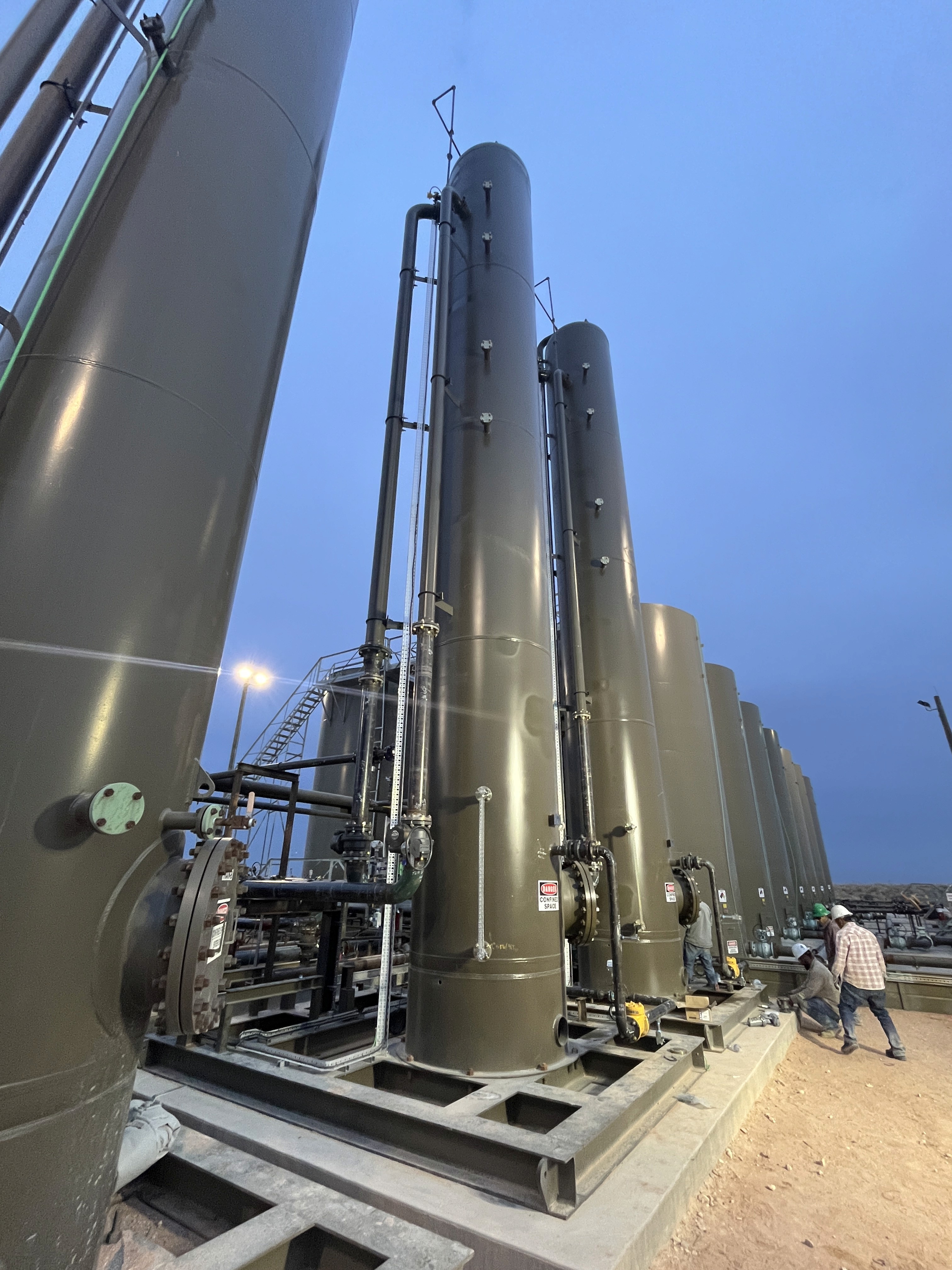 Mechanical H2S stripping tower in the field