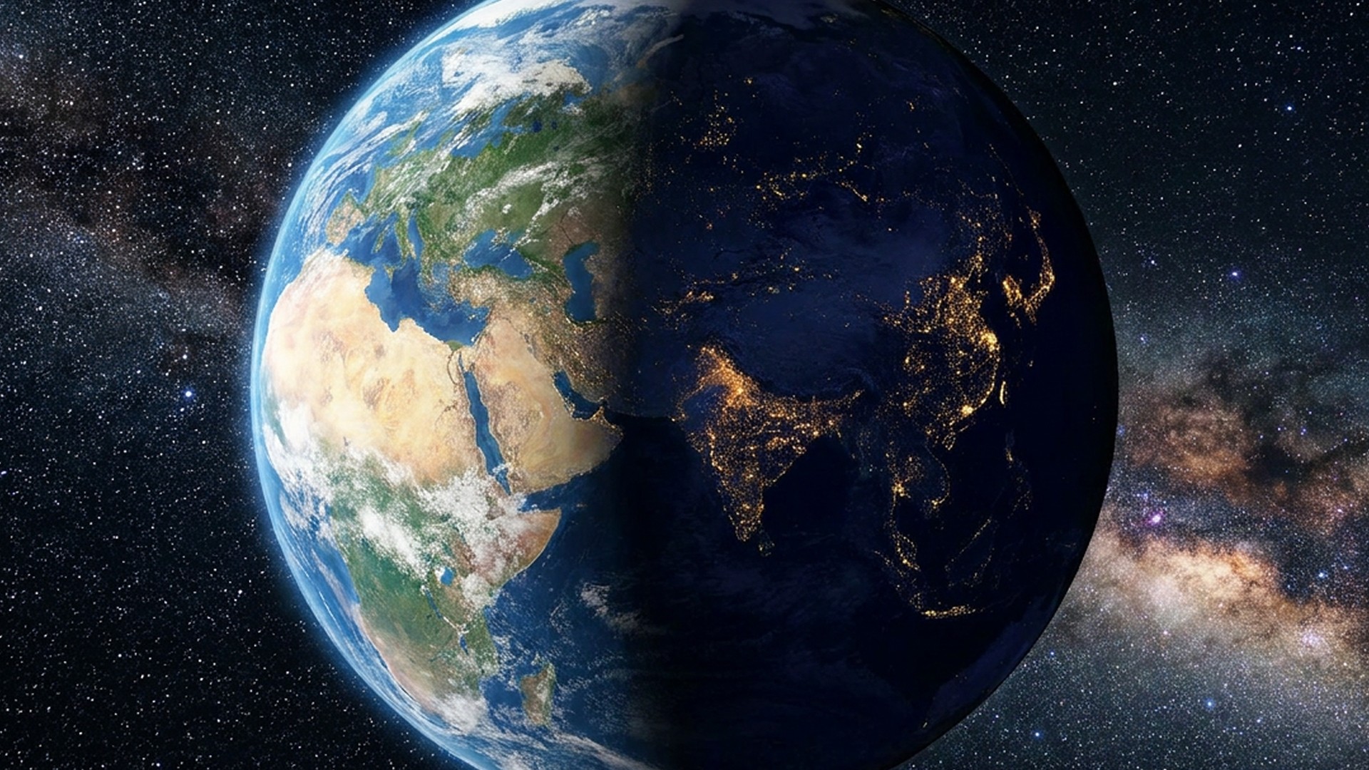 Planet Earth - half at nigth half at day