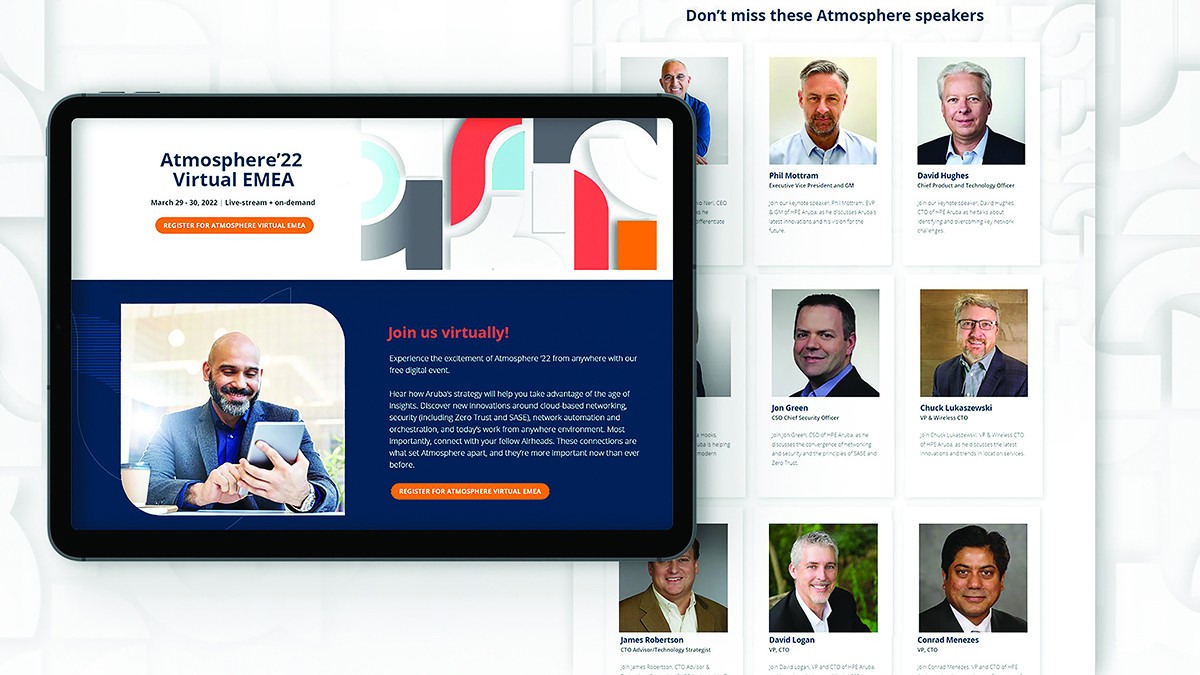 Aruba Atmosphere 2022 website pages