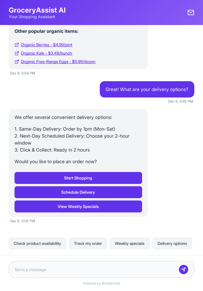 Grocery Store Support AI Chatbot Template That Works