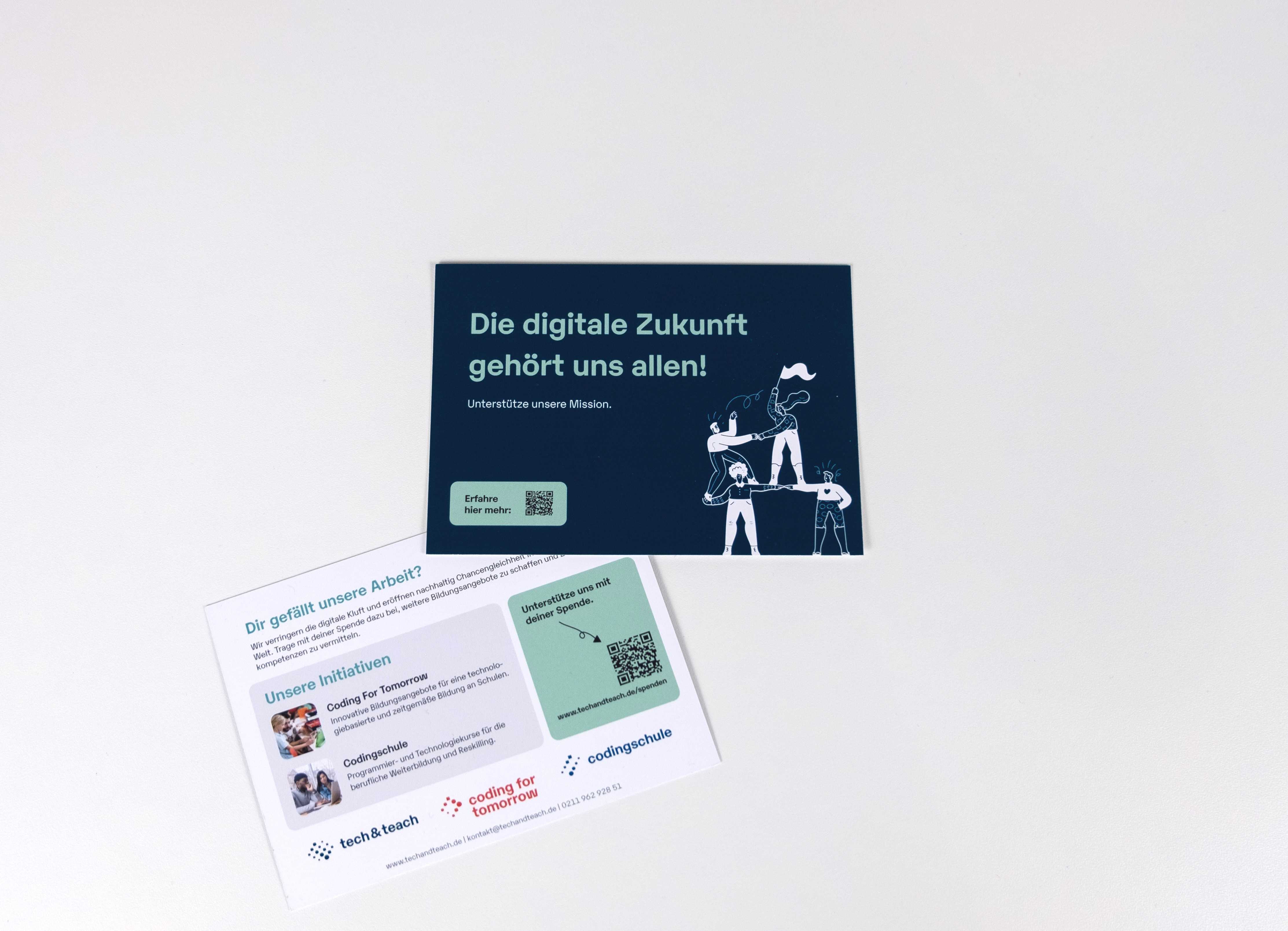 Postkarte "Digitale Zukunft" aus der Vogelperspektive Vorder- und Rückseite