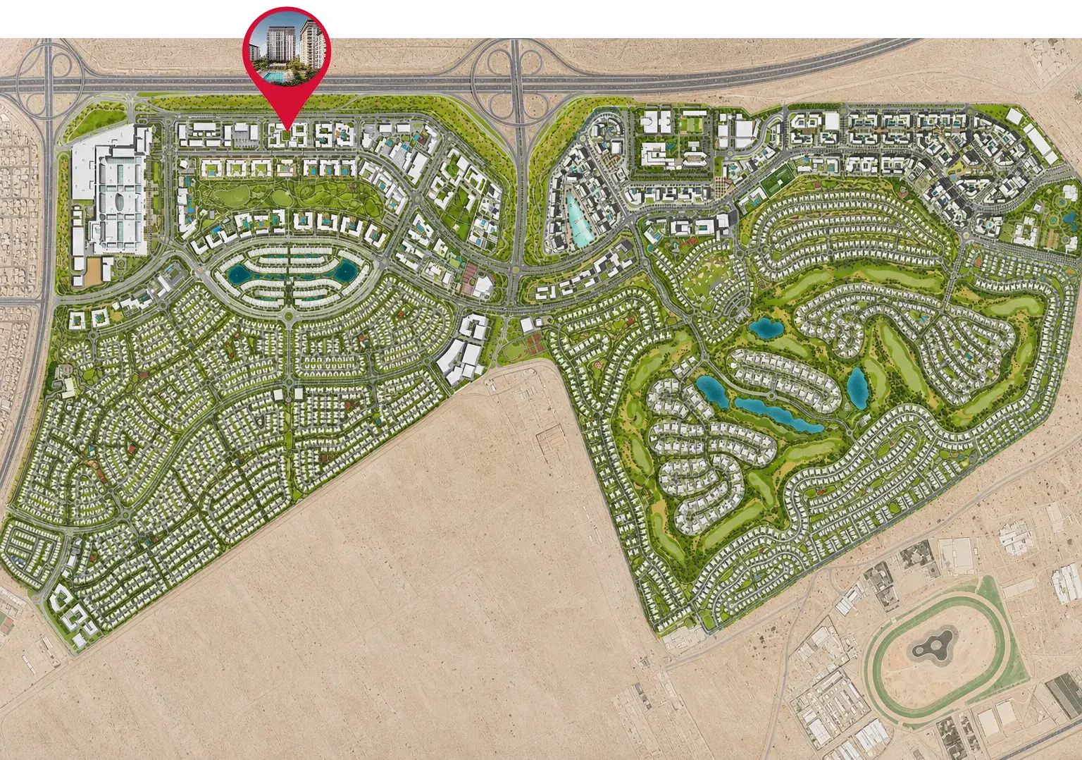 park lane location map dubai hills