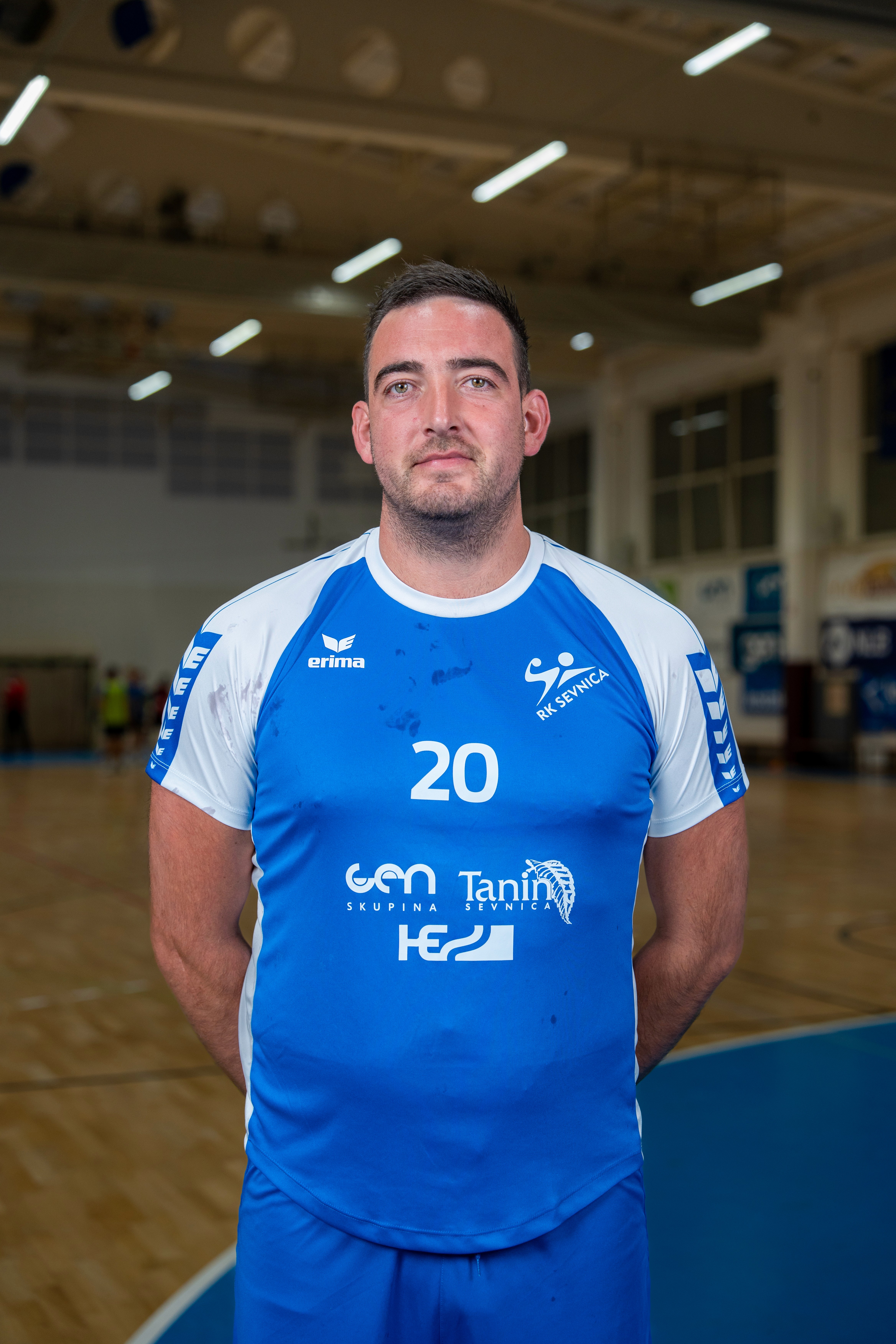 Handball player posing for the camera shot