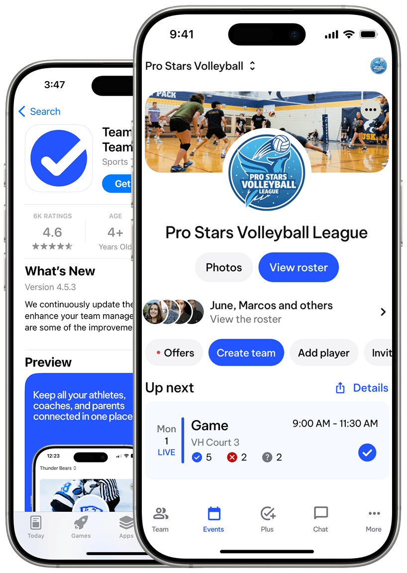 TeamLinkt's Volleyball Team App 