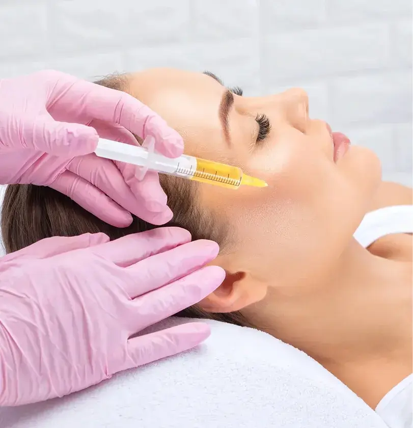 PRP facial injection therapy for skin rejuvenation.