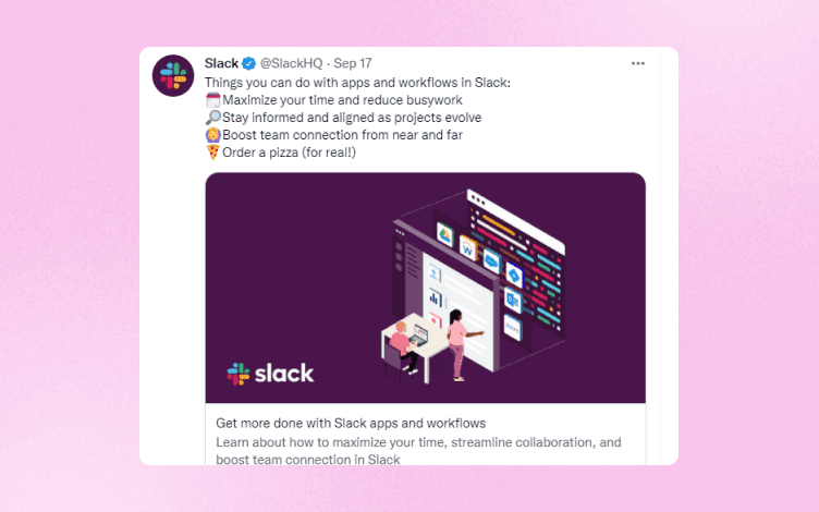 Slack SaaS social media marketing