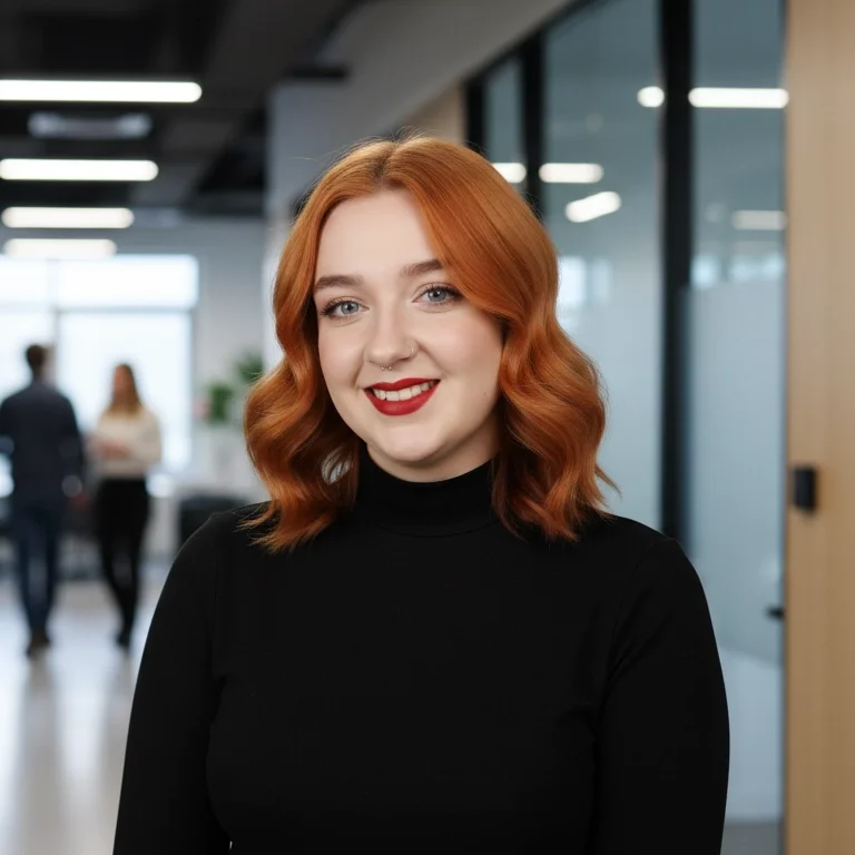 a man standing in front of a purple wall