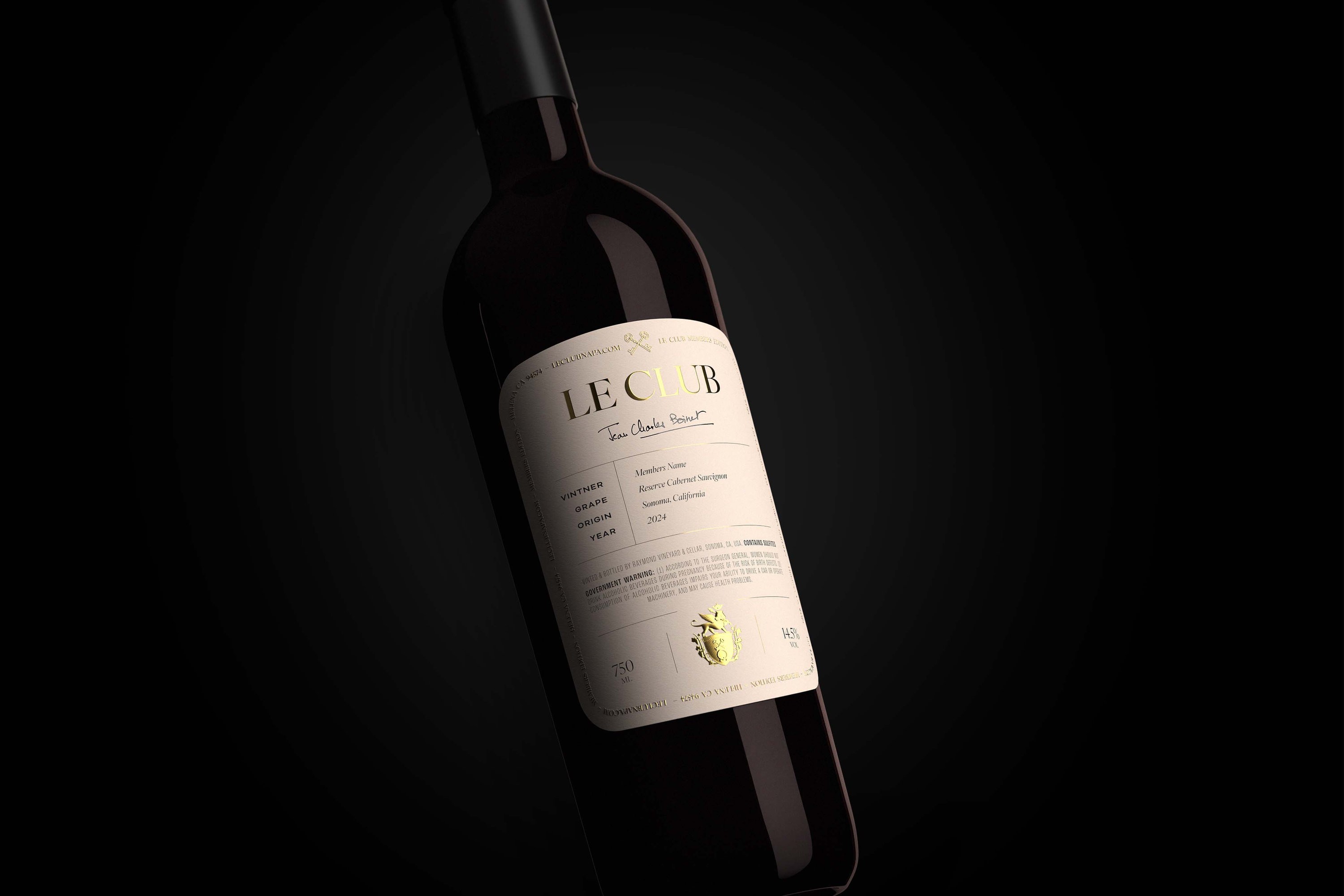 Wine label design for Le Club
