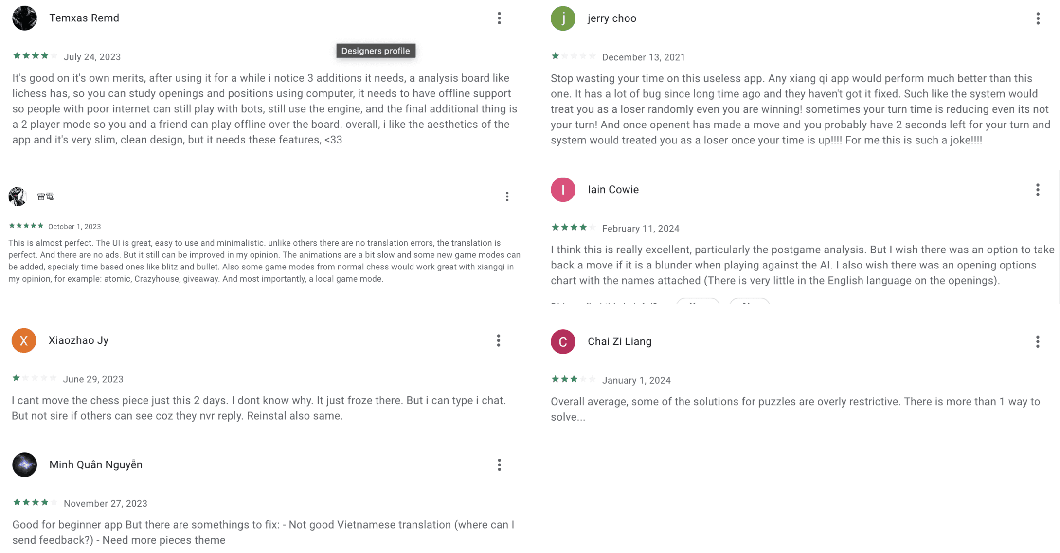 App store reviews