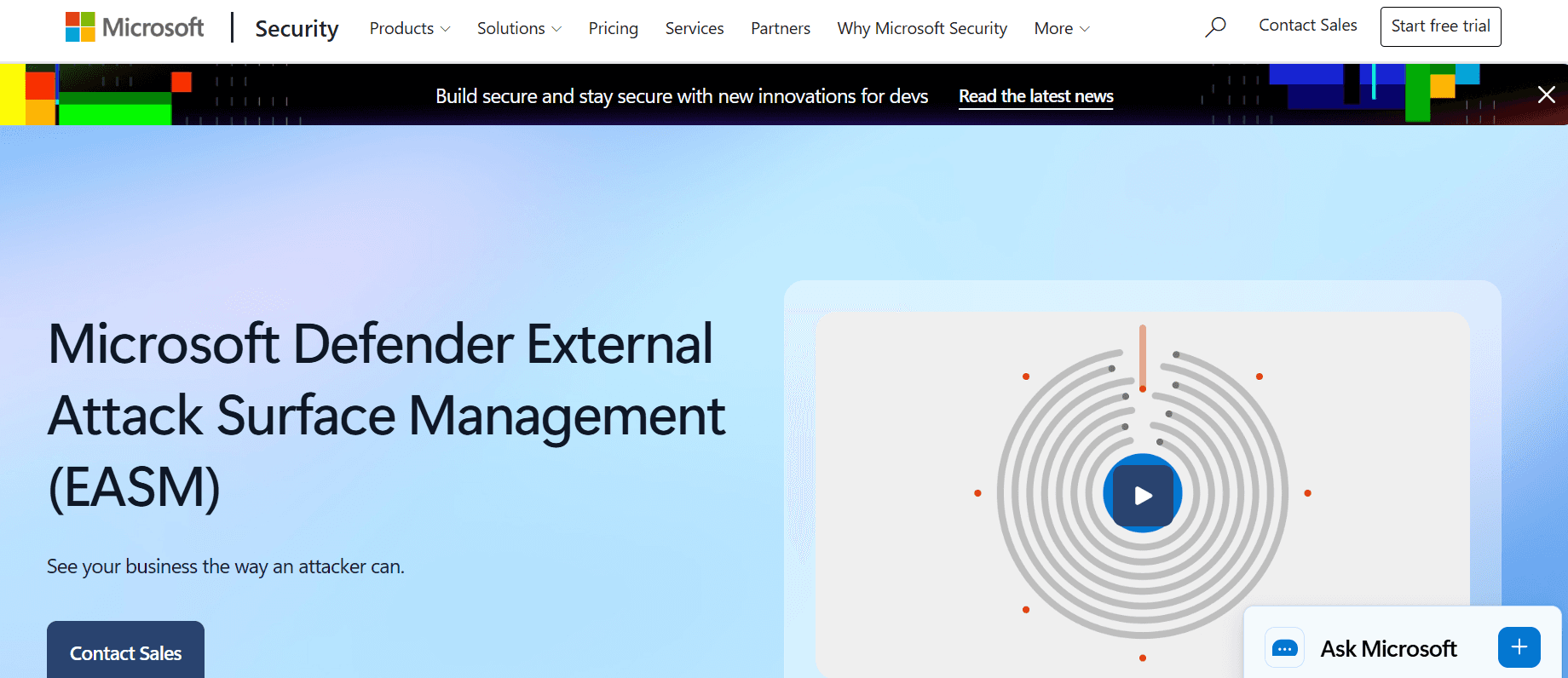 Microsoft Defender External Attack Surface Management Homepage