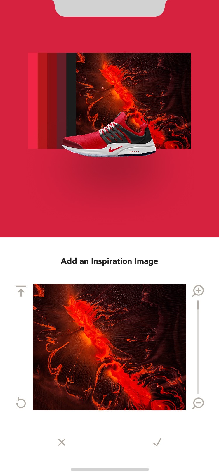Adding an inspiration image for your sneaker collage.
