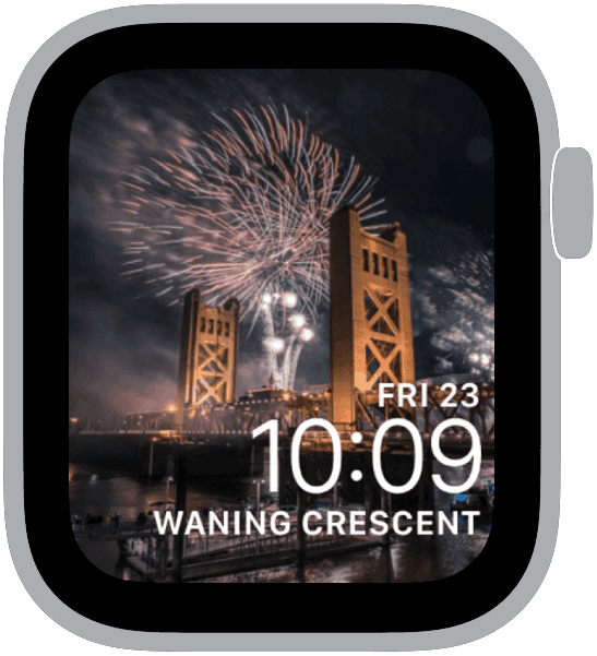 New Year Apple Watch face with bold year-forward numeral design
