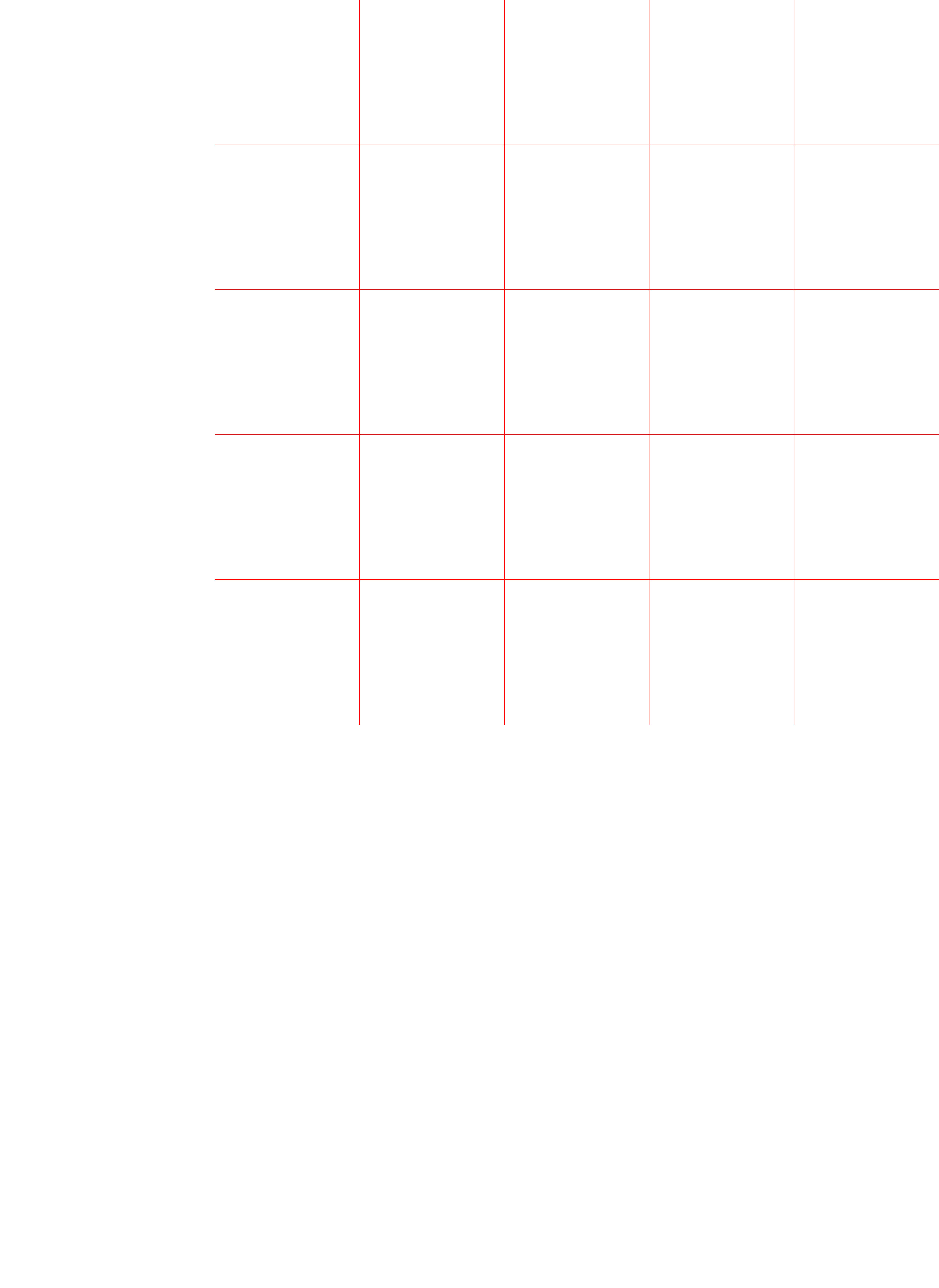 Red Grid on white background