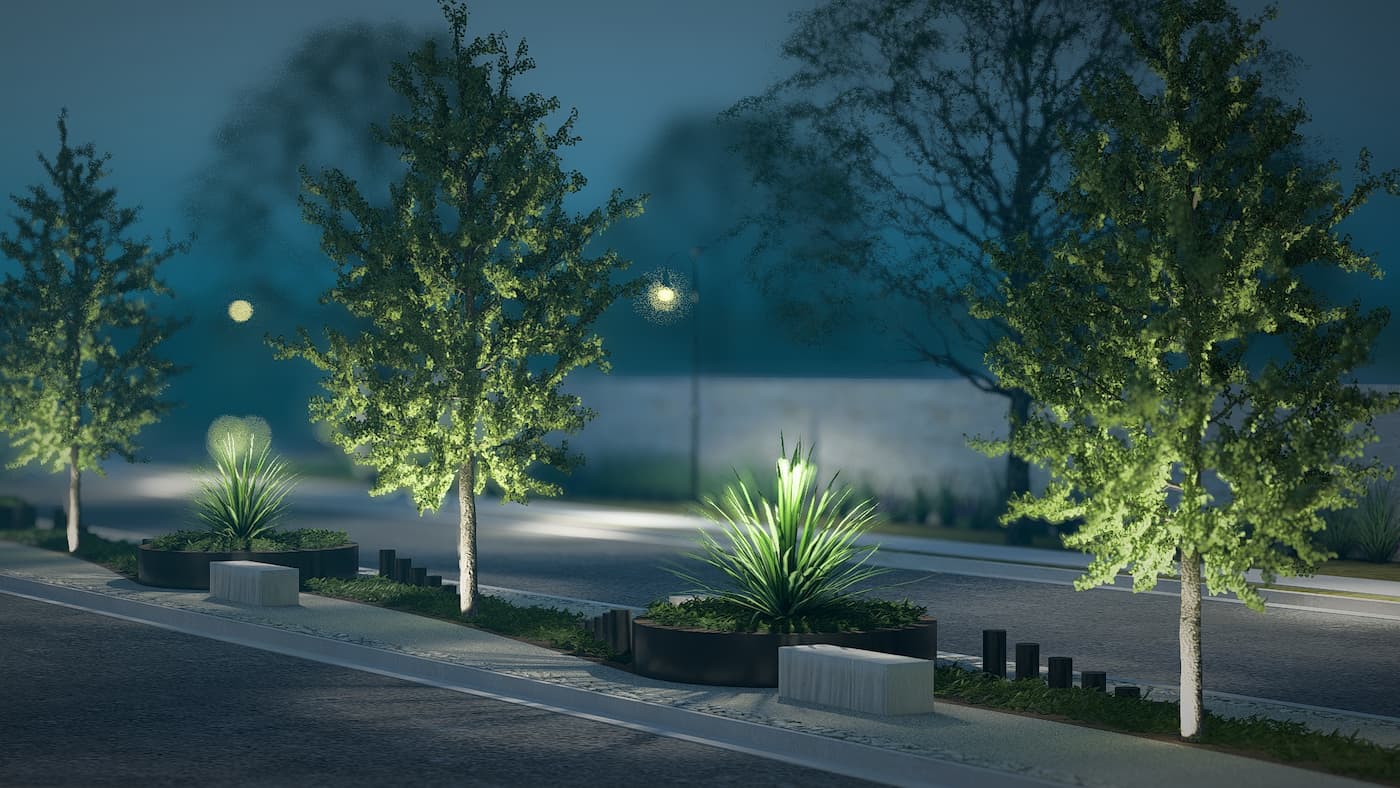 Street landscape zone and night lighting design