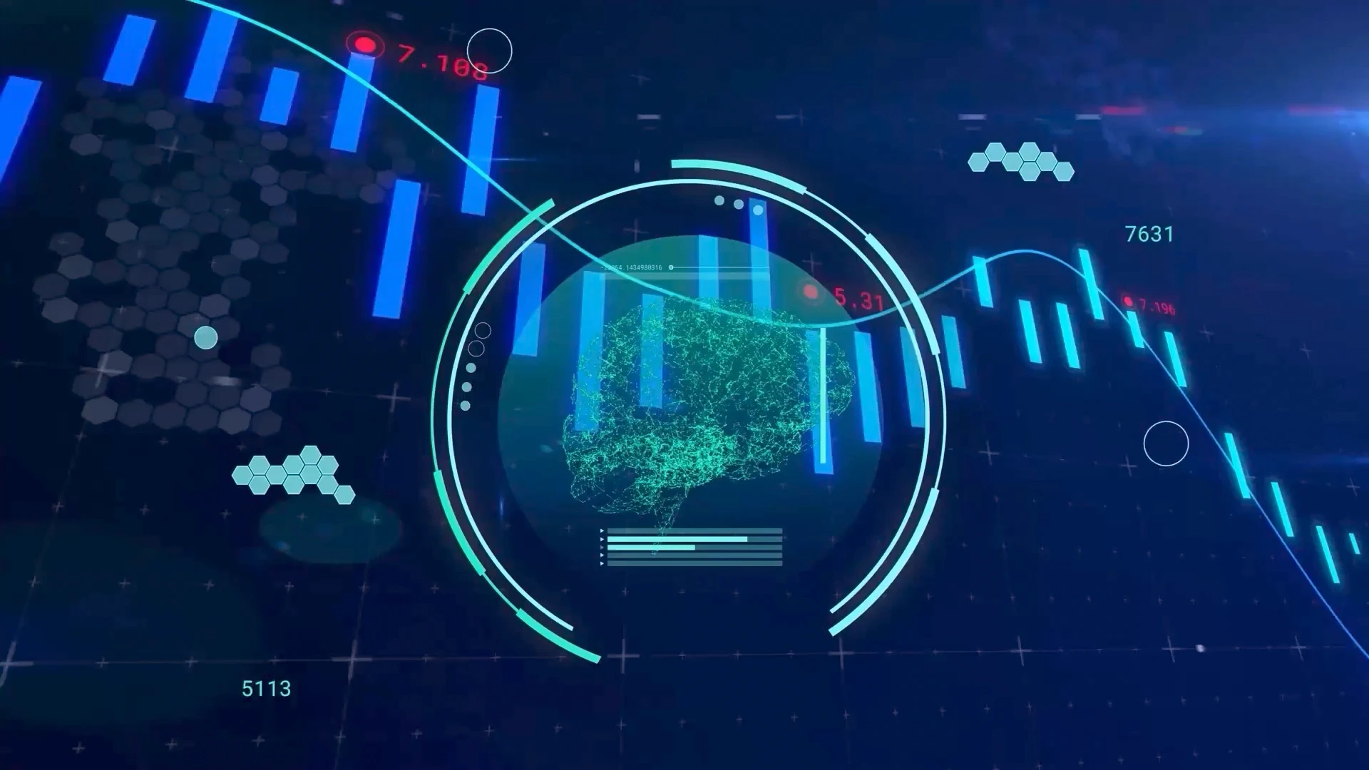 The image illustrates an AI-enabled investment analysis system for intelligent financial decision making.