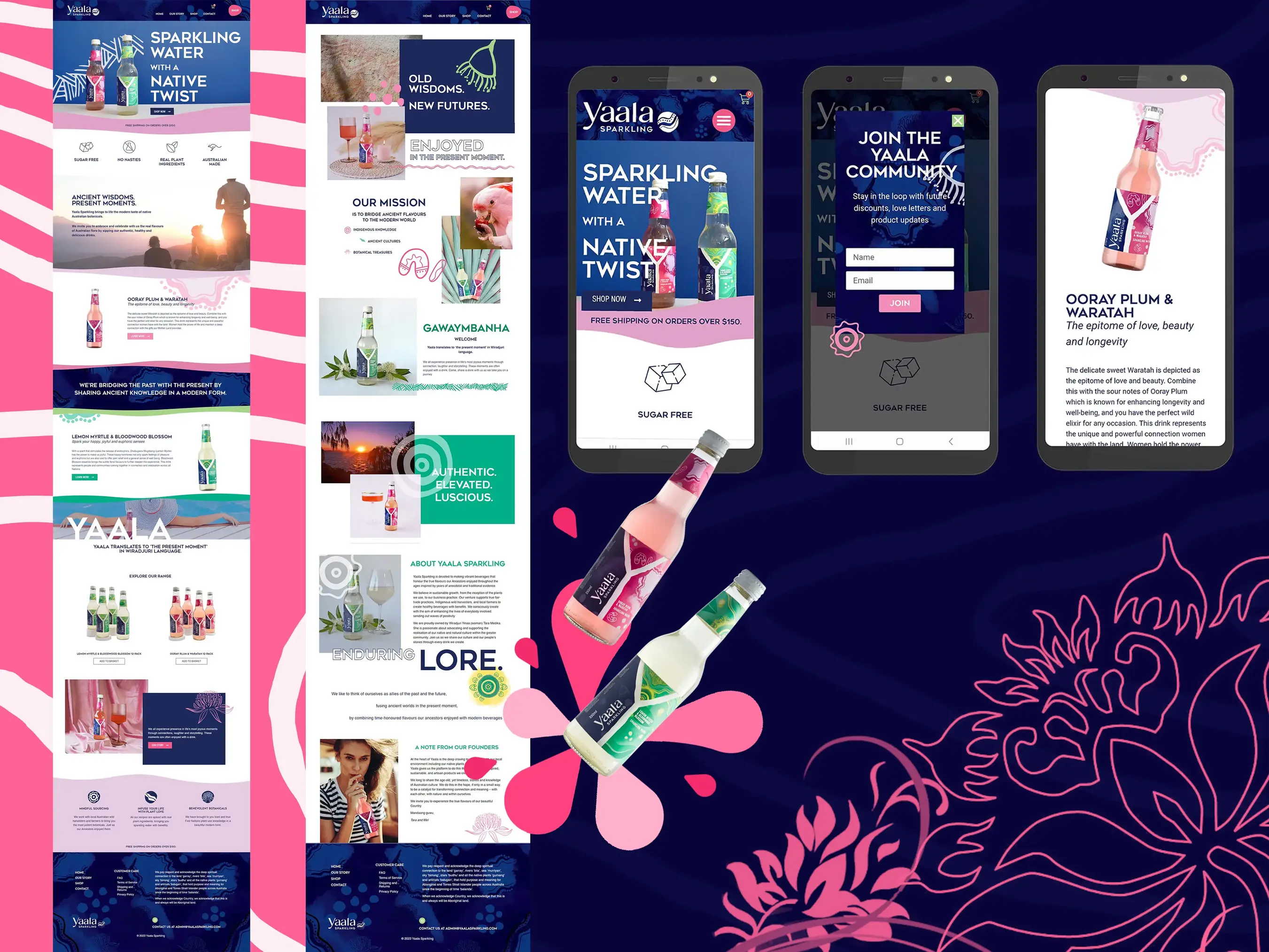 Web design of desktop and mobile versions of a ecommerce site built on Shopify