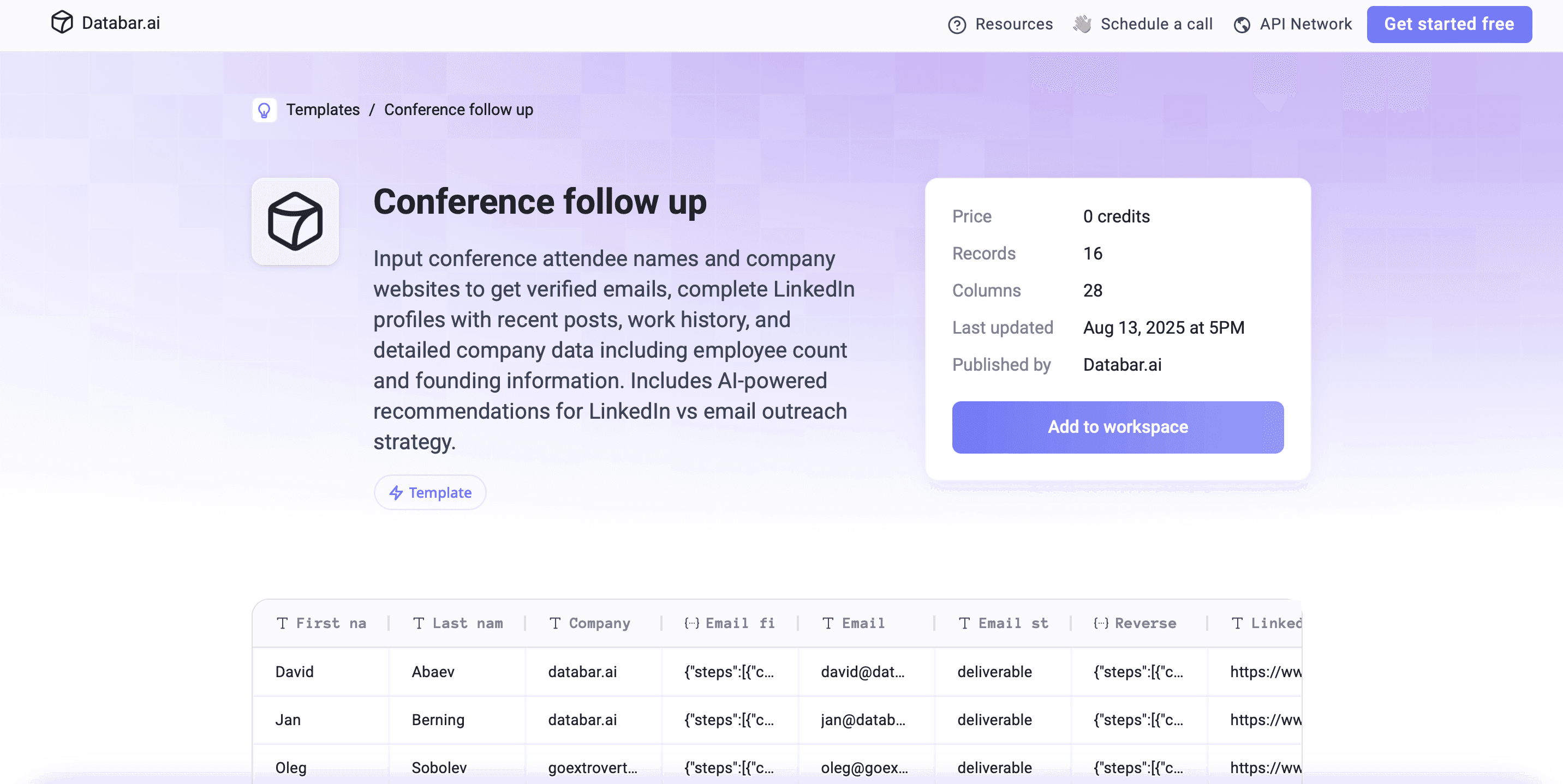 Conference follow up tempalte