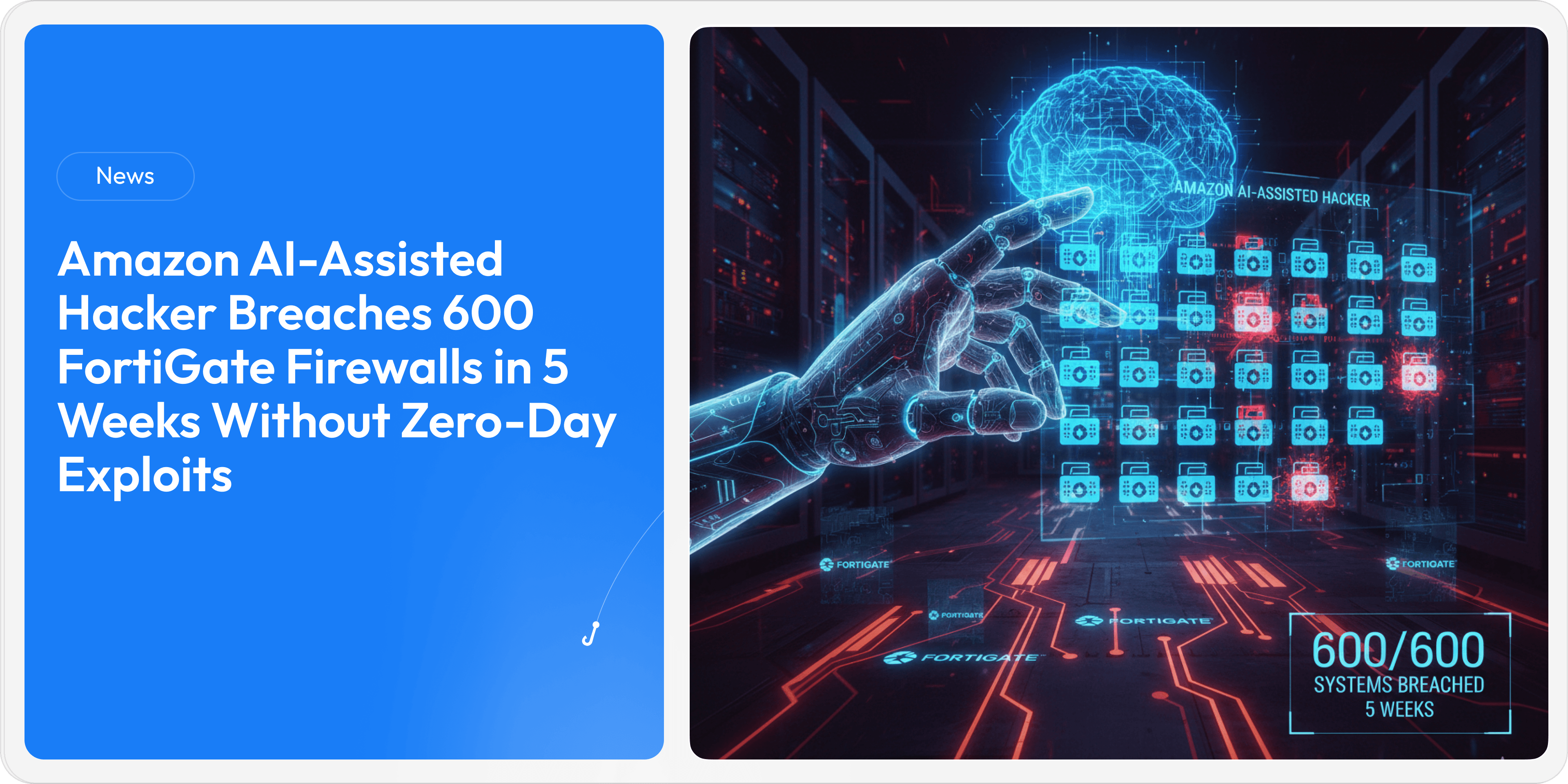 Amazon AI-Assisted Hacker Breaches 600 FortiGate Firewalls in 5 Weeks Without Zero-Day Exploits