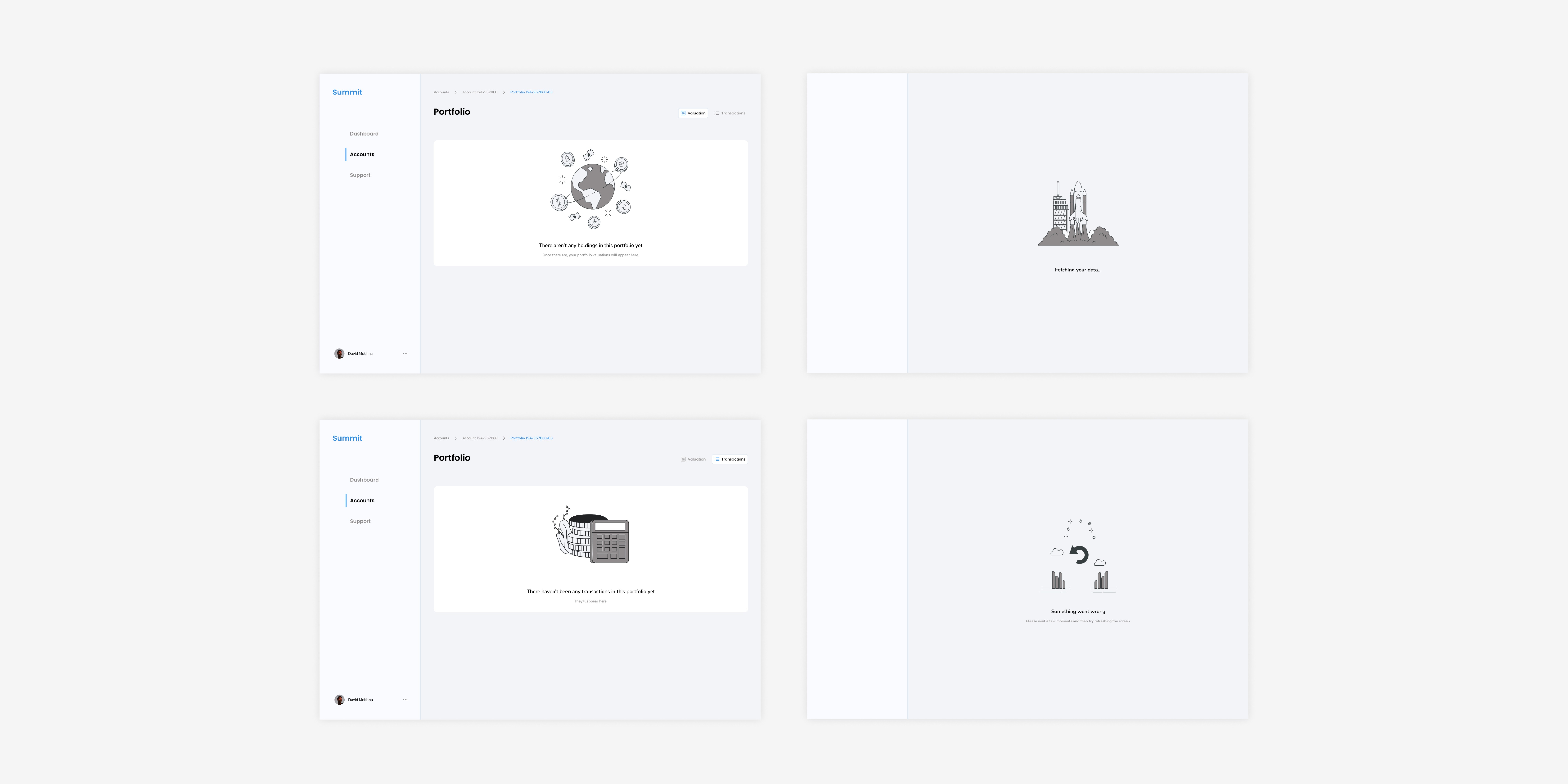 Client Portal Empty Loading Error States