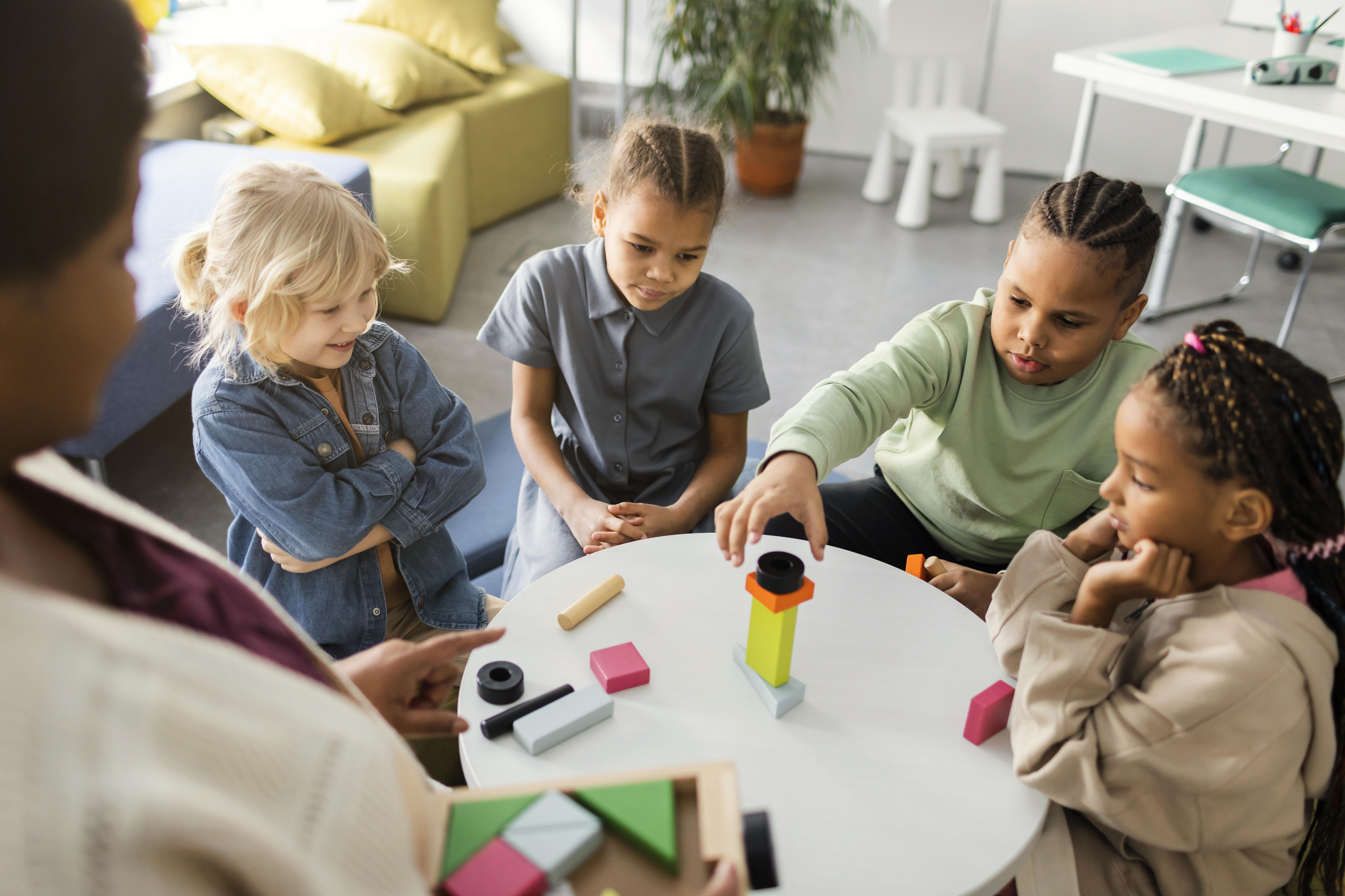Children playing in the classroom