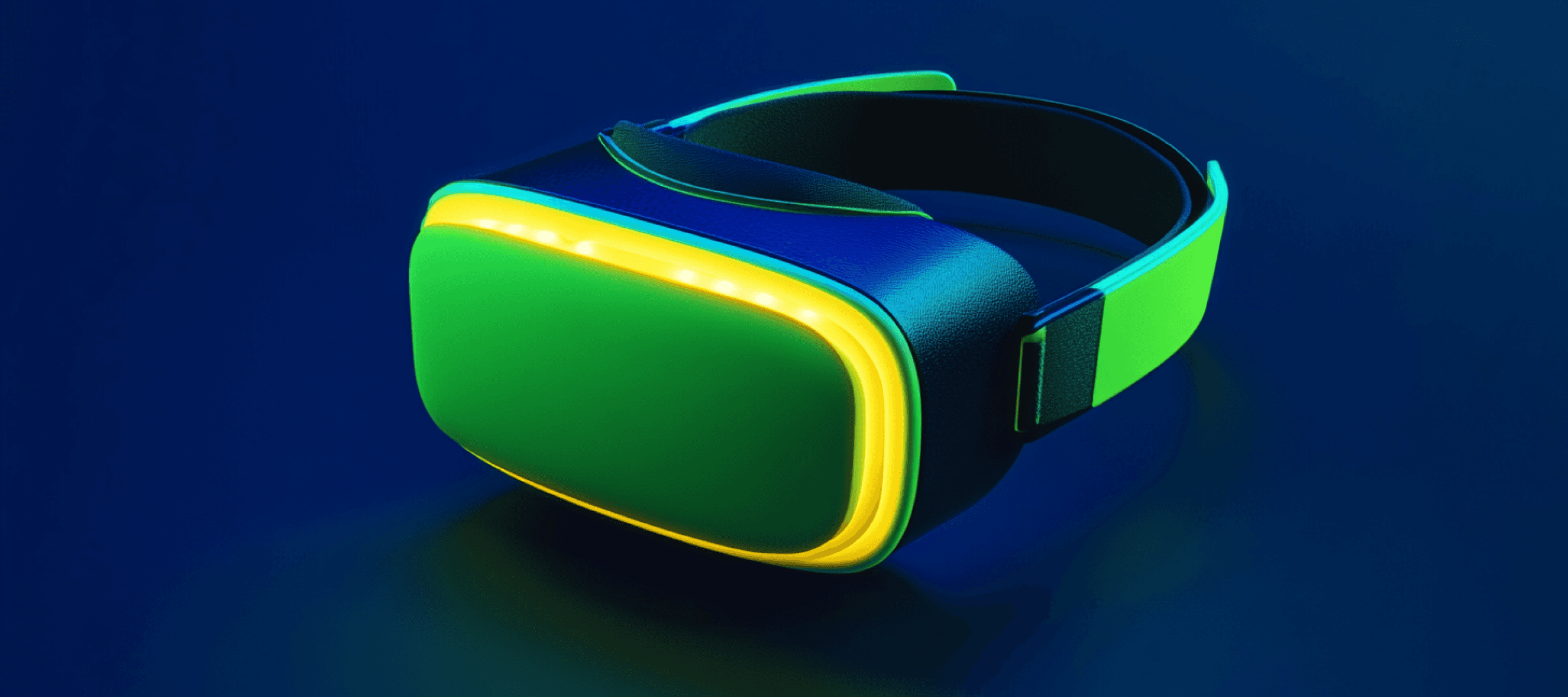 Futuristic VR headset with vibrant green and blue accents, featured in the article 'Top 11 VR Development Companies of 2025' by Takeaway Reality. This sleek virtual reality device highlights the innovation and cutting-edge design driving the VR and AR development industries. Representing advancements by top virtual reality companies, this image emphasizes the importance of immersive technology in gaming, education, and enterprise solutions. The article explores leaders in virtual reality and augmented reality development, celebrating their role in shaping the future of VR and AR experiences. Takeaway Reality showcases the forefront of VR companies and AR companies revolutionizing the tech landscape with their pioneering developments.