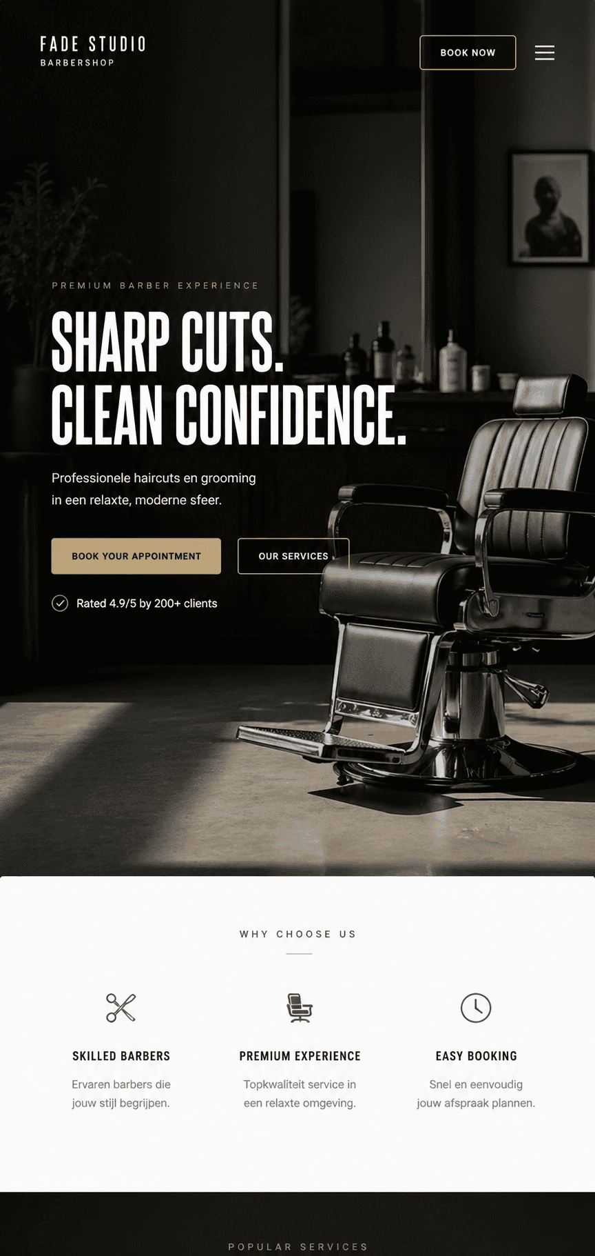 Smiling young man with short hair poses against a dark background, wearing a green button-up shirt.