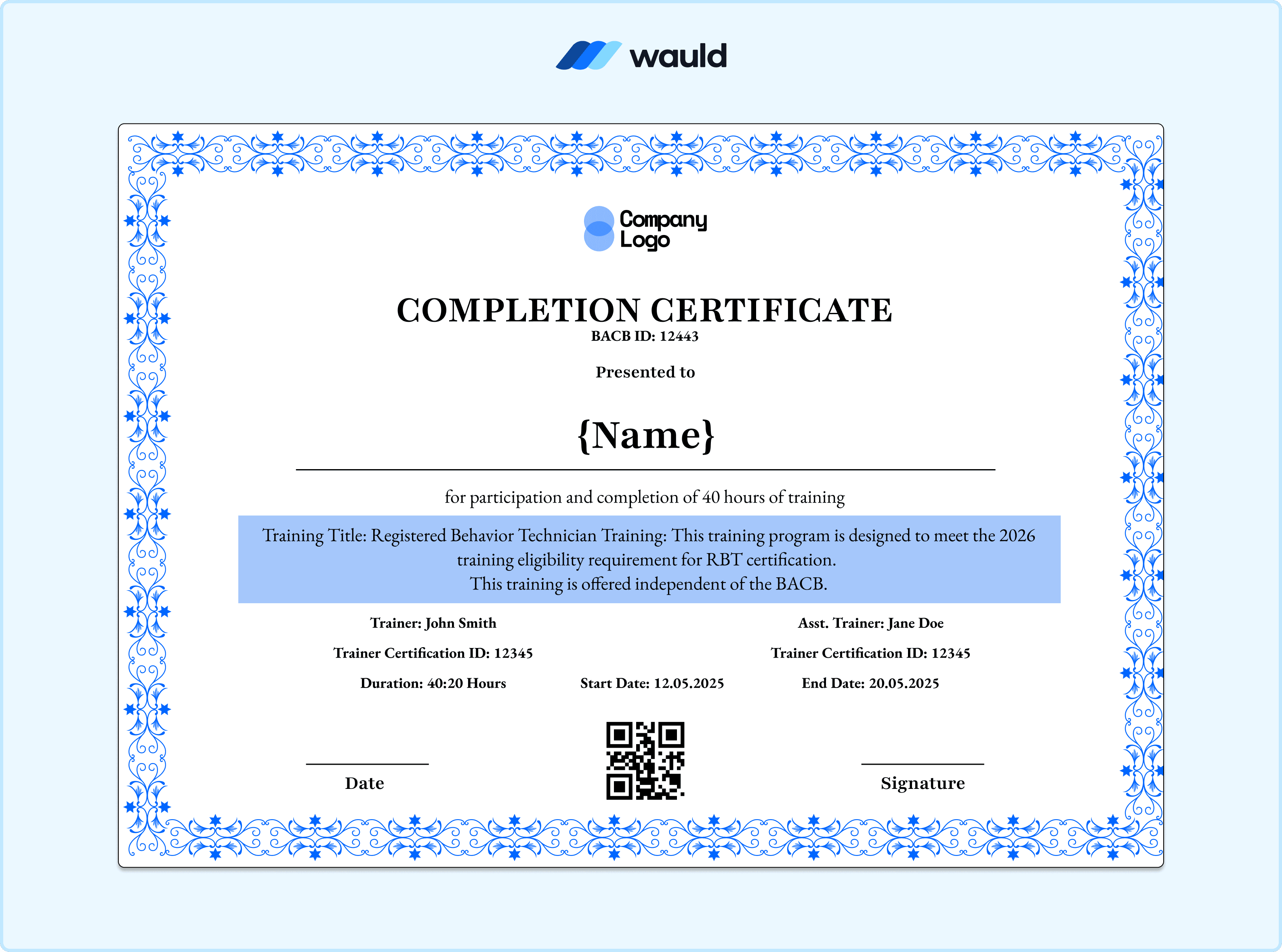 RBT Certificate