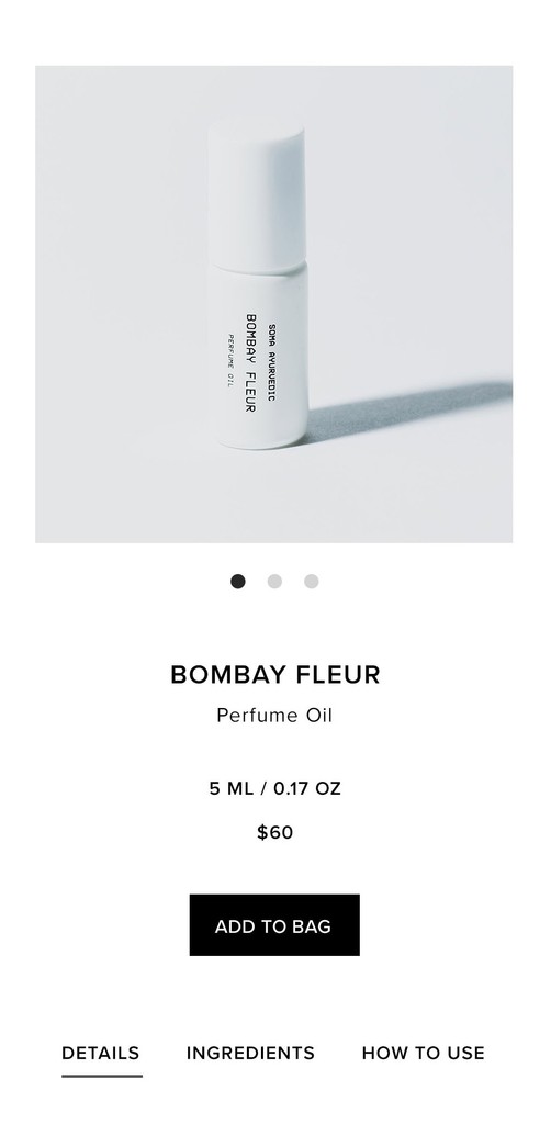 Bombay Fleur perfume oil bottle displayed with clean minimalist design