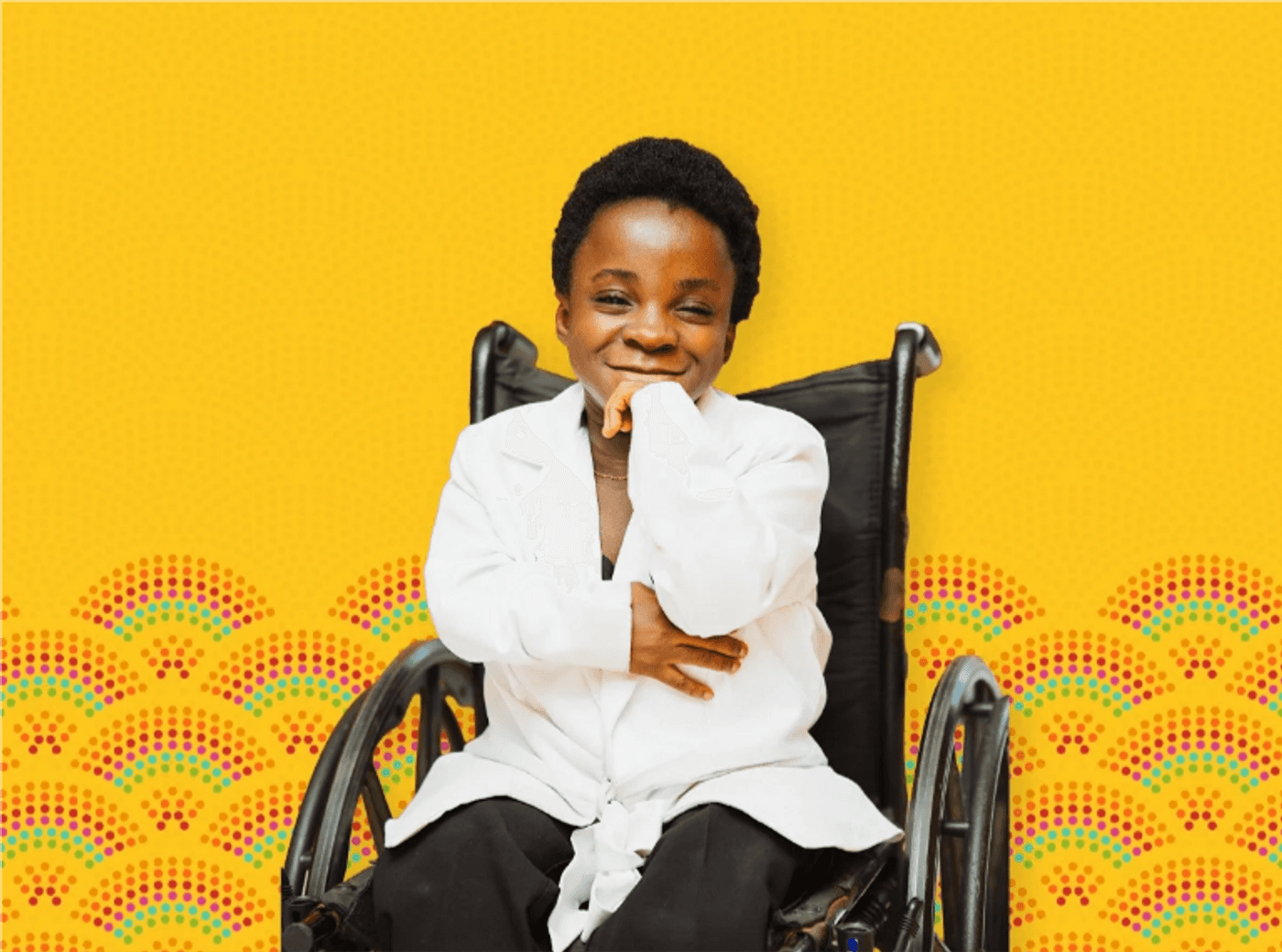Stephanie Egharevba as cover of Mastercard Foundation's  Built to Belong: Stephanie Egharevba's Fight to Make Inclusion Real campaign