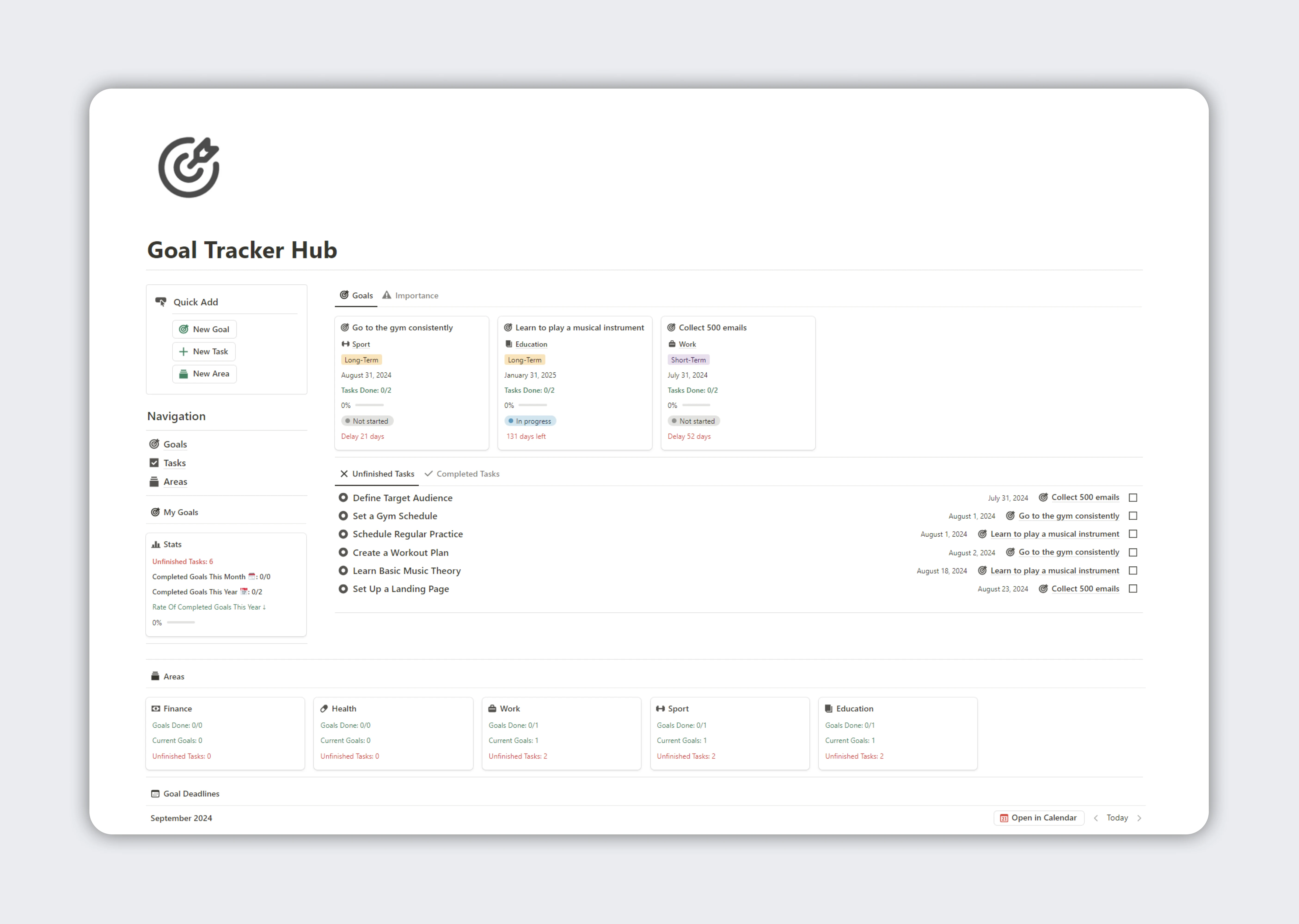 Notion Goal Tracker