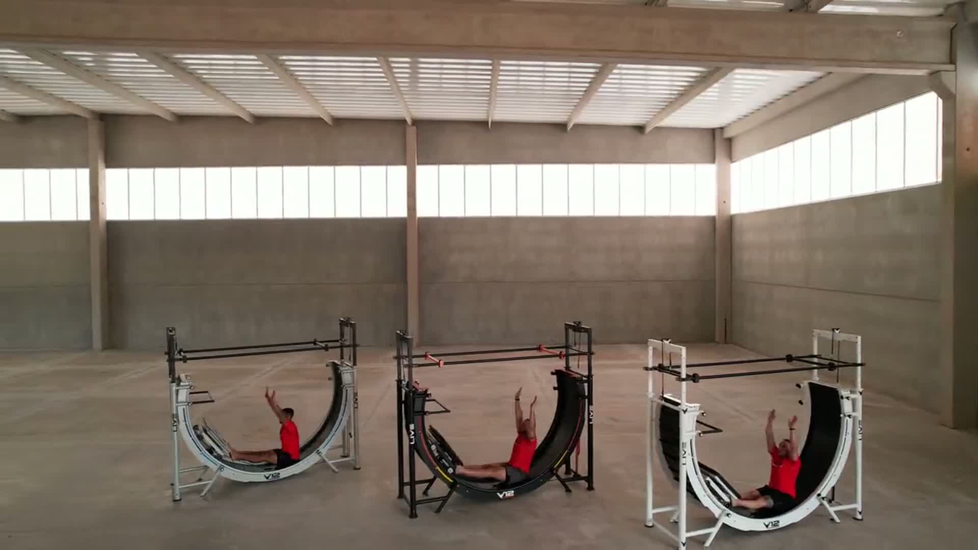Multiple LIVE professional movement machines in an industrial studio