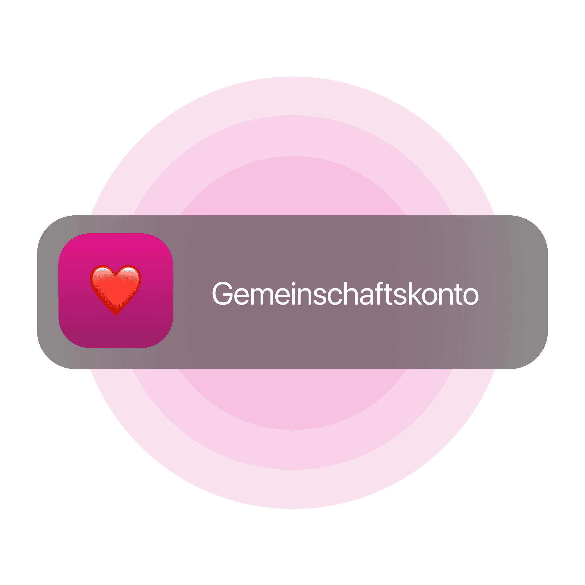 Grafik, die das Guthaben eines Gemeinschaftskontos von 2.500 € sowie Optionen für Transaktionen mit Karten zeigt.