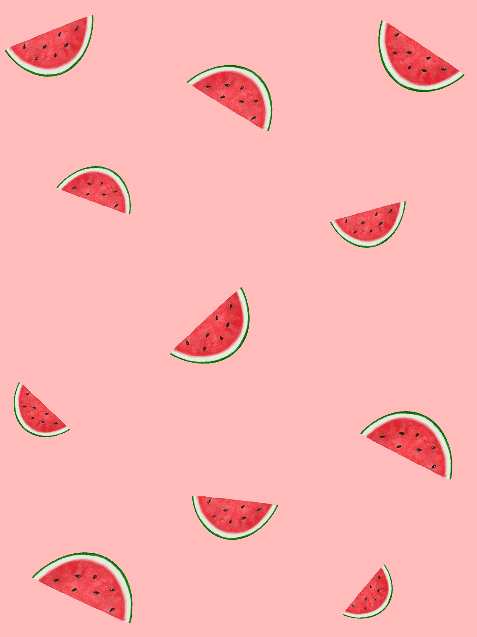 Repeat fruit patterns. Repeat fruit design. Repeat watermelon slices all over. Digital art drawing of watermelon slice with repeat patterns all over. watermelons digital painting or drawing poster.