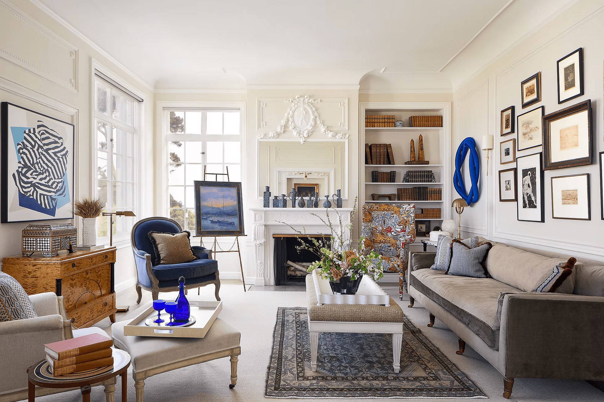 A joyful couple stands together.