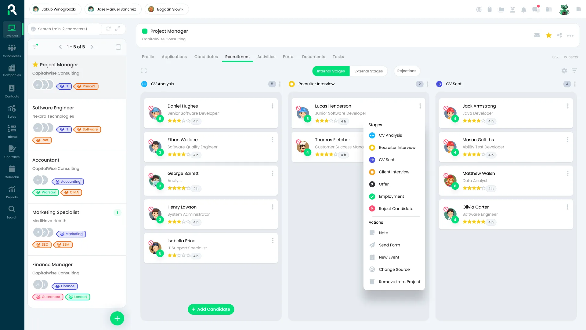 Projects and Recruitment